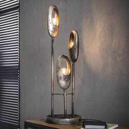 Tafellamp 'Loretta', 3-lamps, 69cm, kleur Oud Zilver