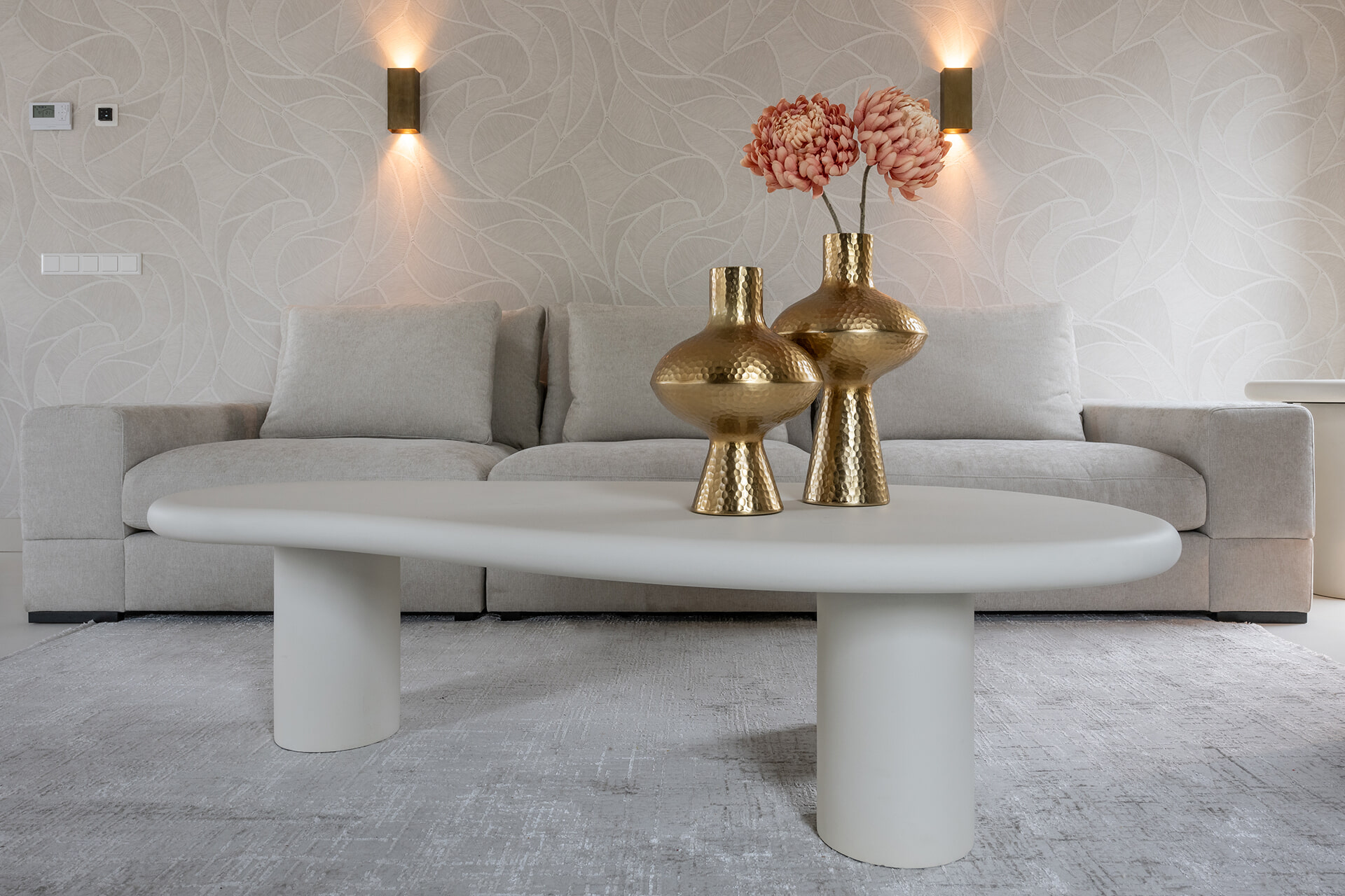 Richmond Organische Salontafel 'Bloomstone' 160 x 80cm, kleur Wit
