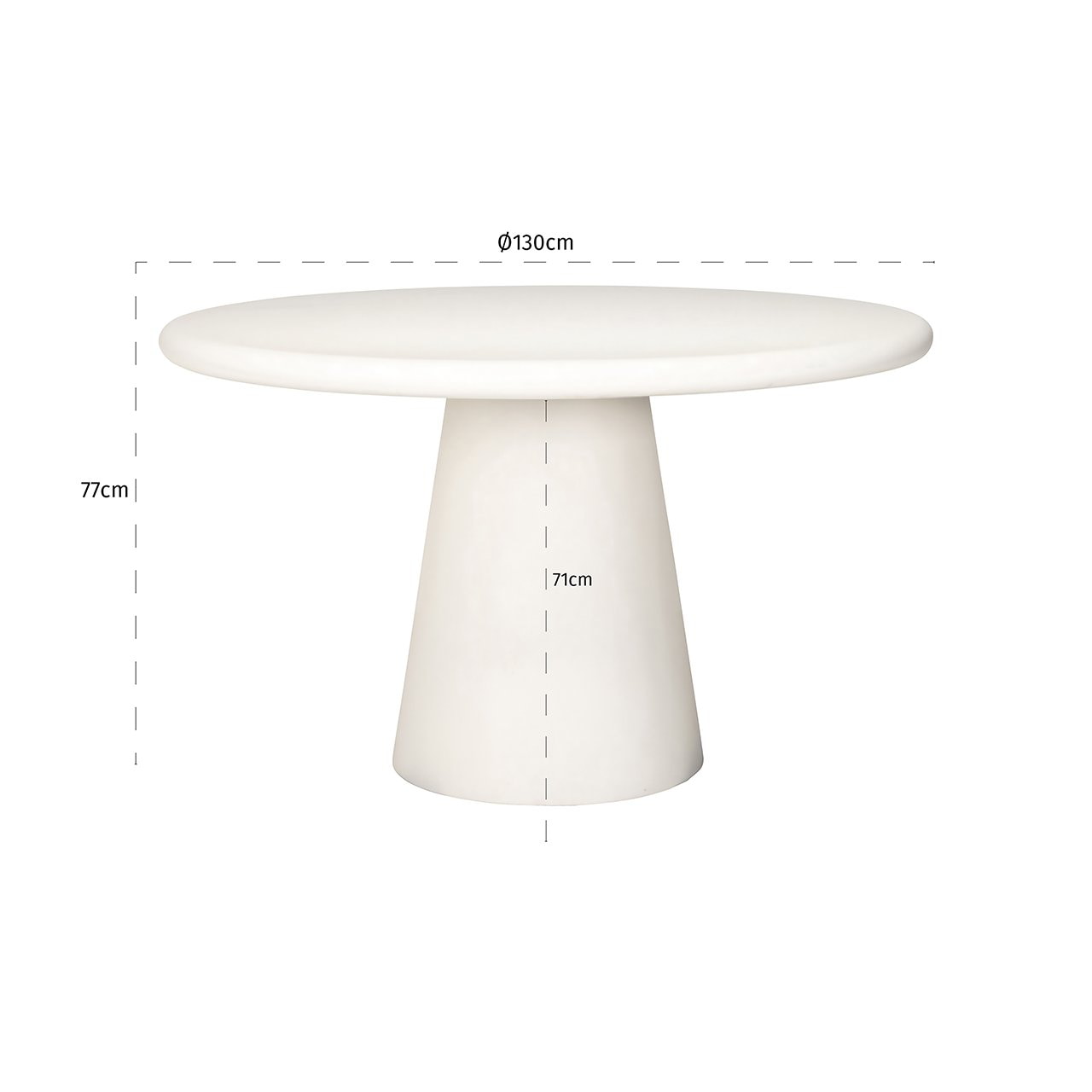 Richmond Eettafel 'Bloomstone' 130cm, kleur Wit