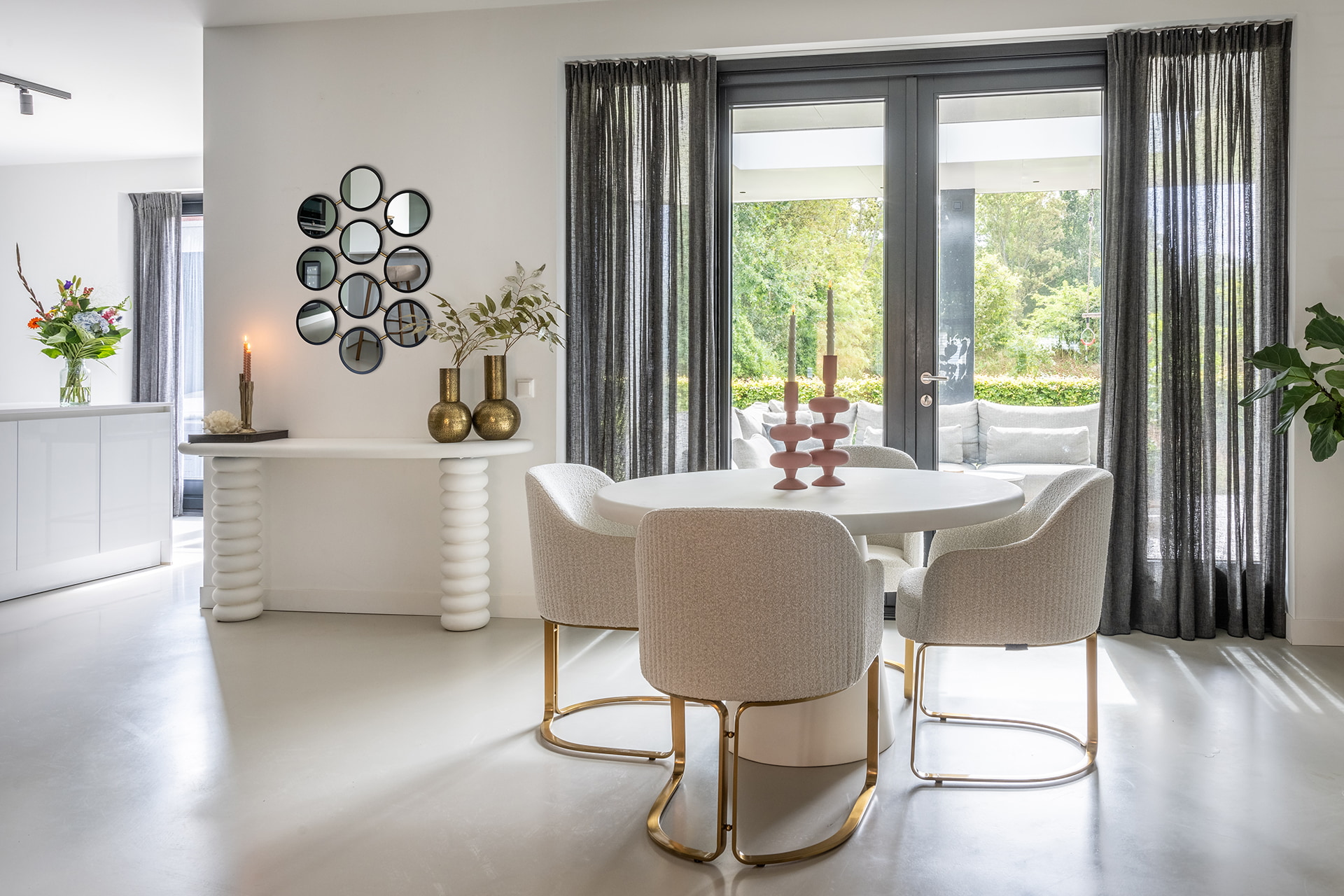 Richmond Eettafel 'Bloomstone' 130cm, kleur Wit