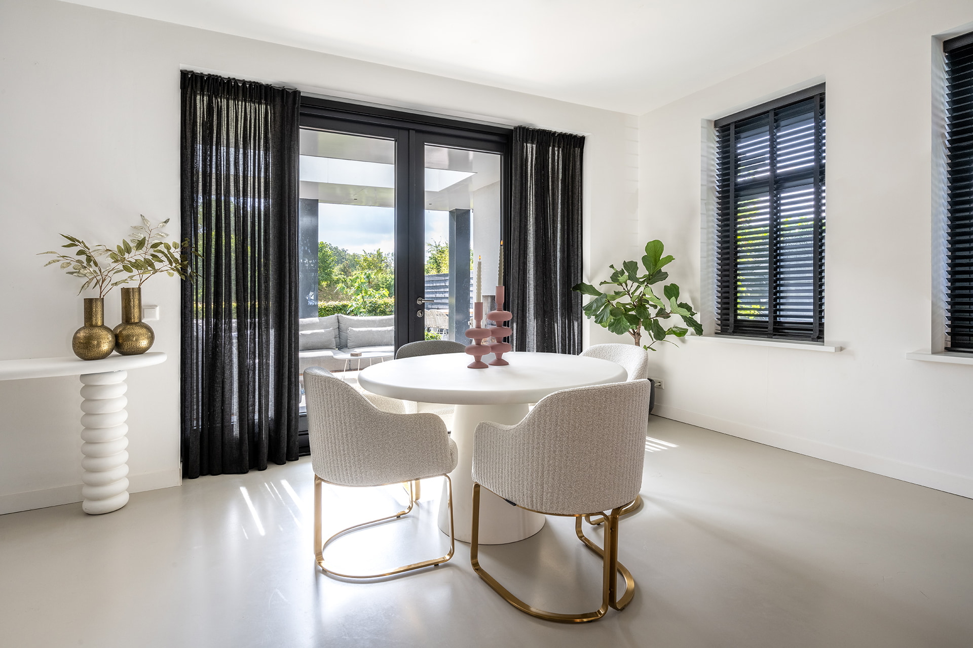 Richmond Eettafel 'Bloomstone' 130cm, kleur Wit