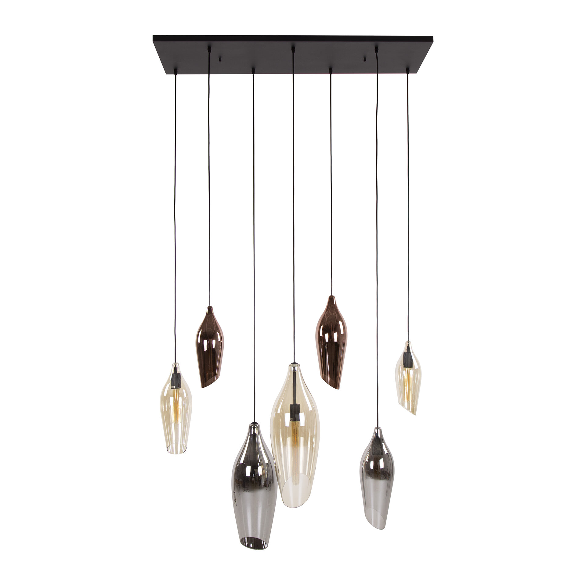 LifestyleFurn Hanglamp 'Luvia' Glas, 4+3-lamps