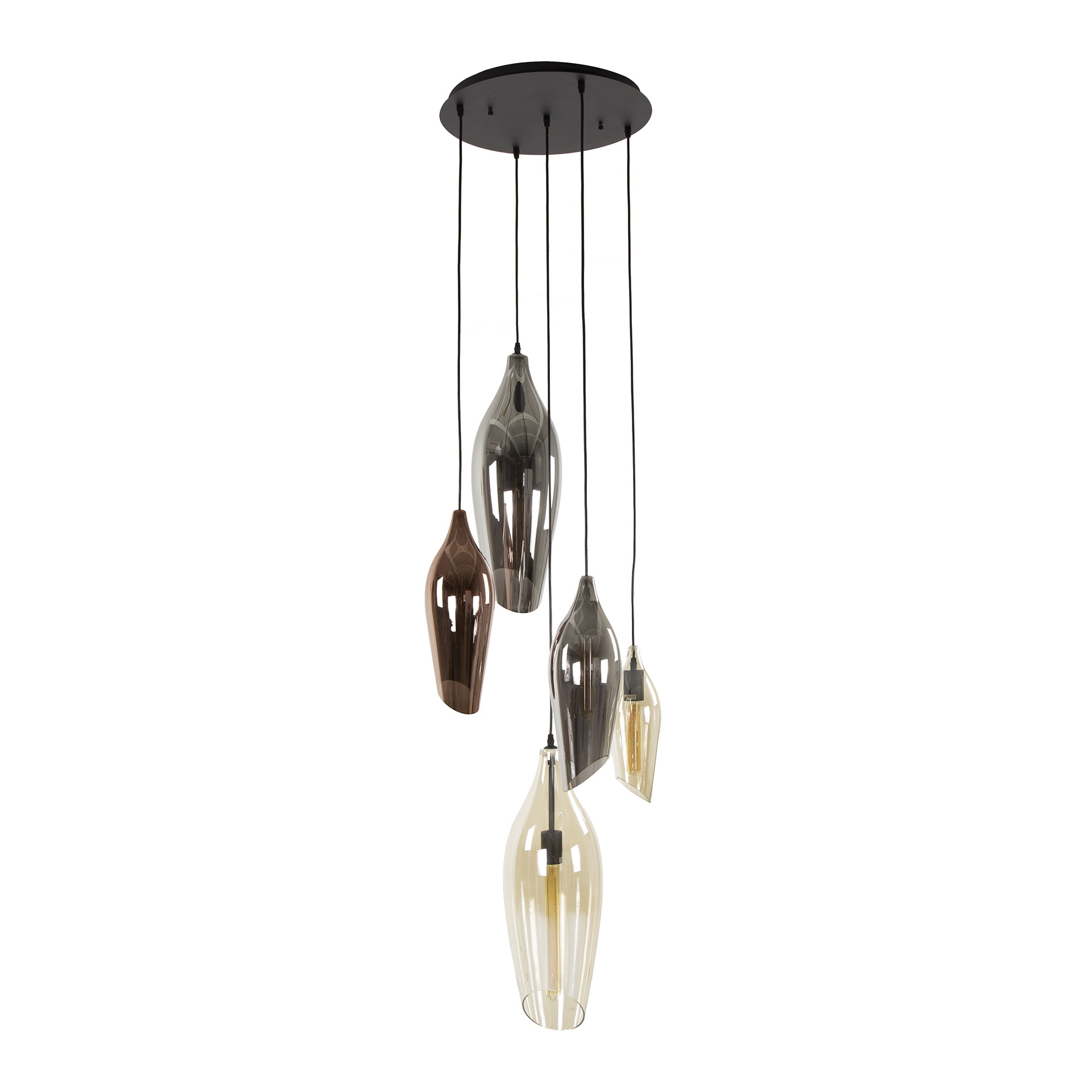 LifestyleFurn Hanglamp 'Luvia' Glas, 5-lamps