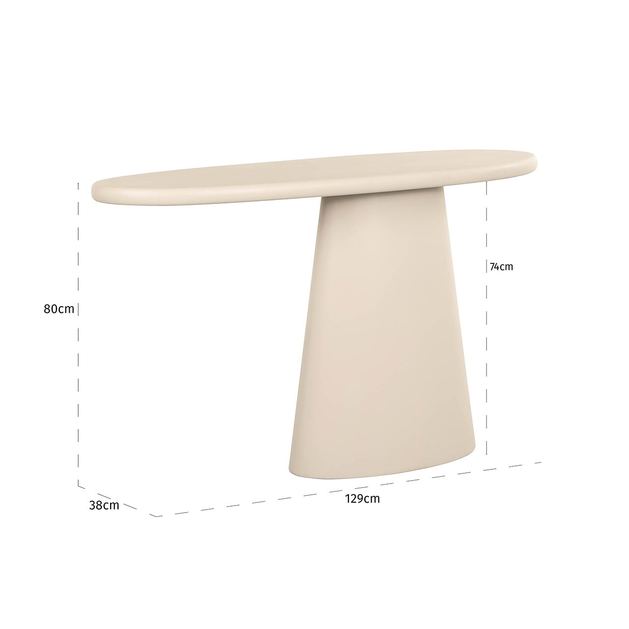 Richmond Organische Sidetable 'Clayton' 129cm, kleur Beige