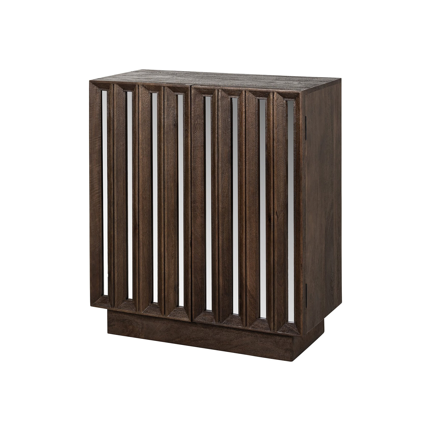Richmond Dressoir Bryant Mangohout en spiegelglas, 80cm - Bruin