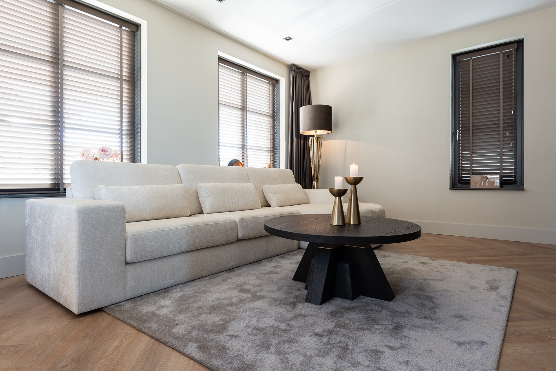 Richmond Loungebank 'Felix' Rechts, Chenille, kleur Wit