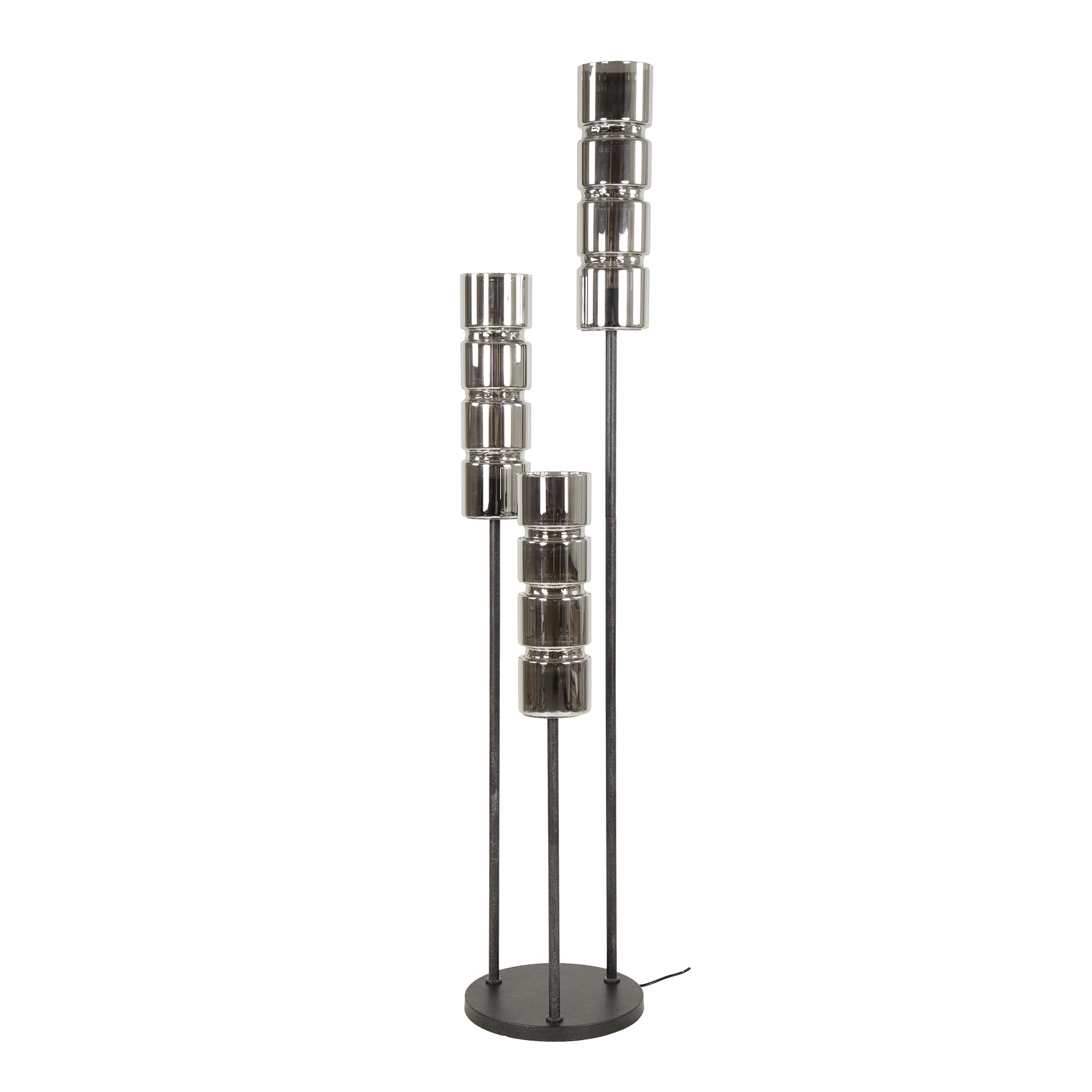LifestyleFurn Vloerlamp 'Kamee' 3-lamps, 155cm, kleur Artic Black
