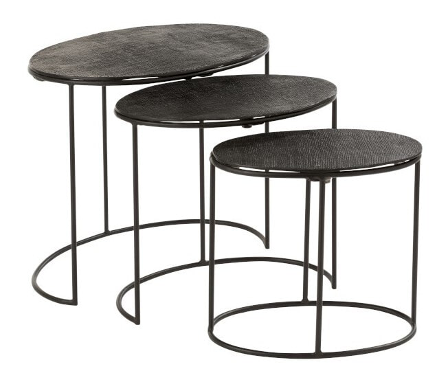 J-Line Bijzettafel 'Ingeborg' Set van 3 stuks, kleur Zwart J-Line Bijzettafel 'Ingeborg' Set van 3 stuks, kleur Zwart