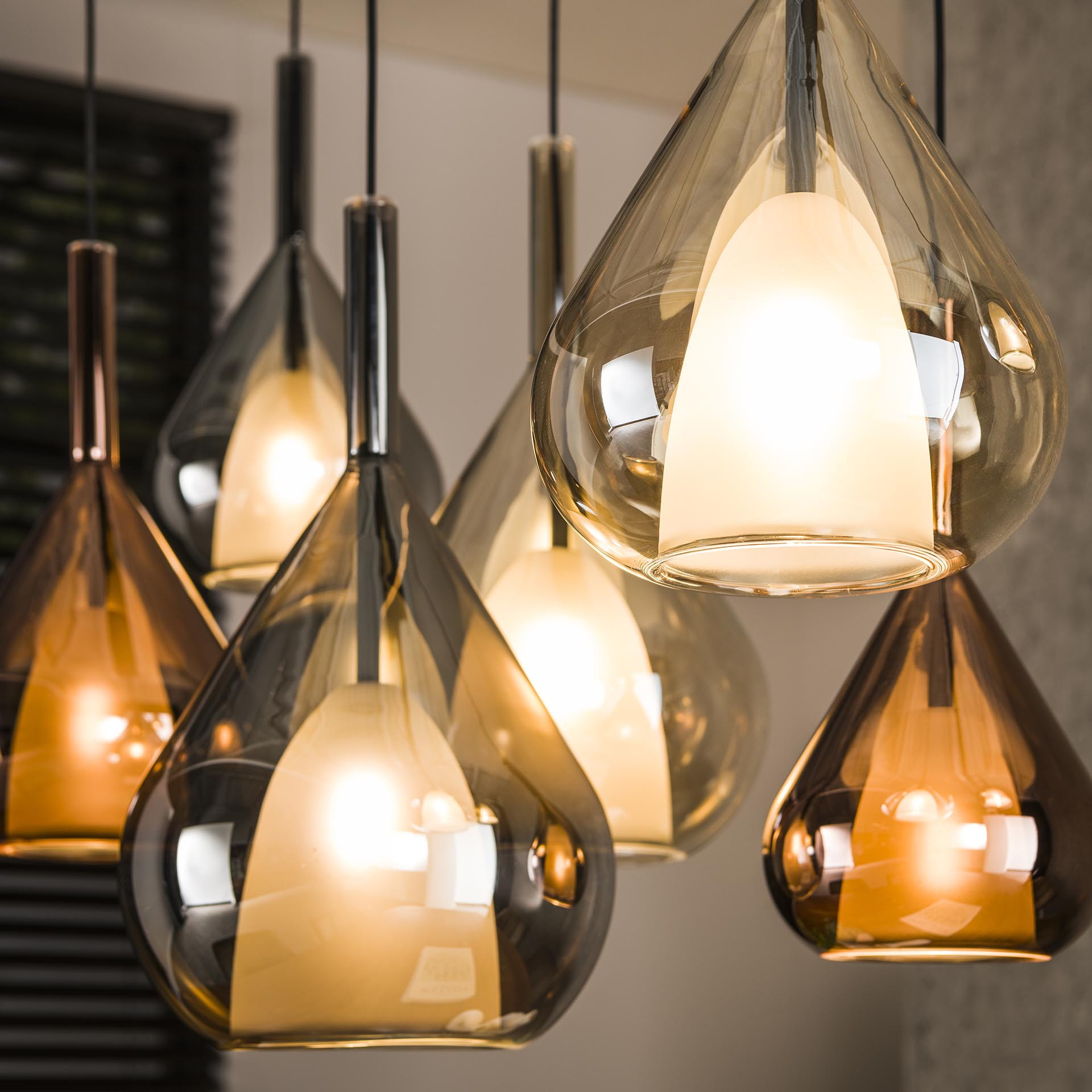 LifestyleFurn Hanglamp 'Cristine' Glas, 4+3-lamps