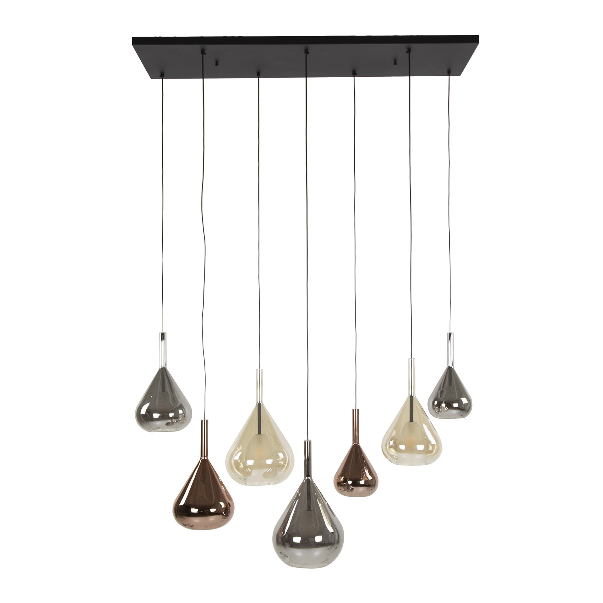 LifestyleFurn Hanglamp 'Cristine' Glas, 4+3-lamps