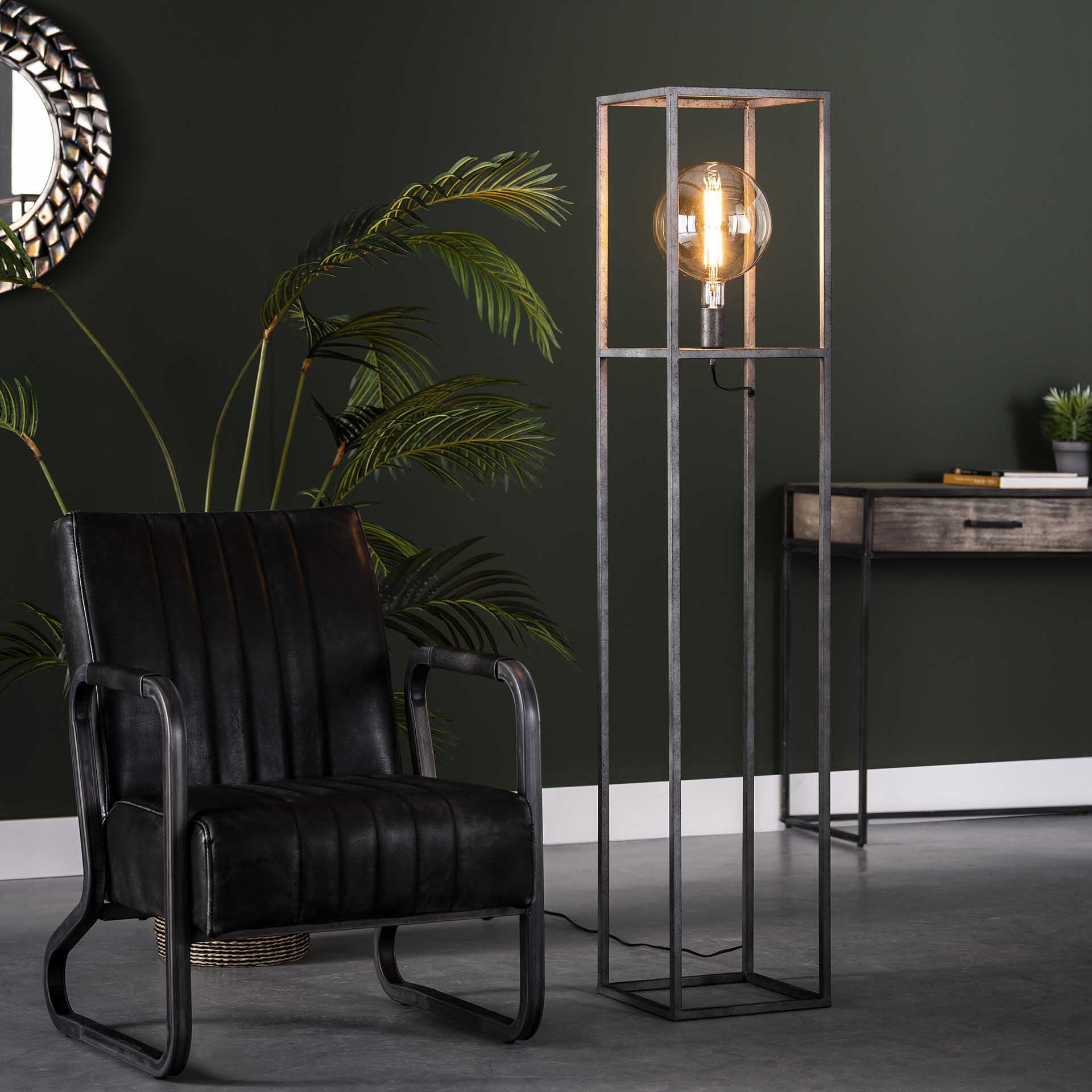 Vloerlamp 'Lora' Oud zilver Vloerlamp 'Lora' Oud zilver