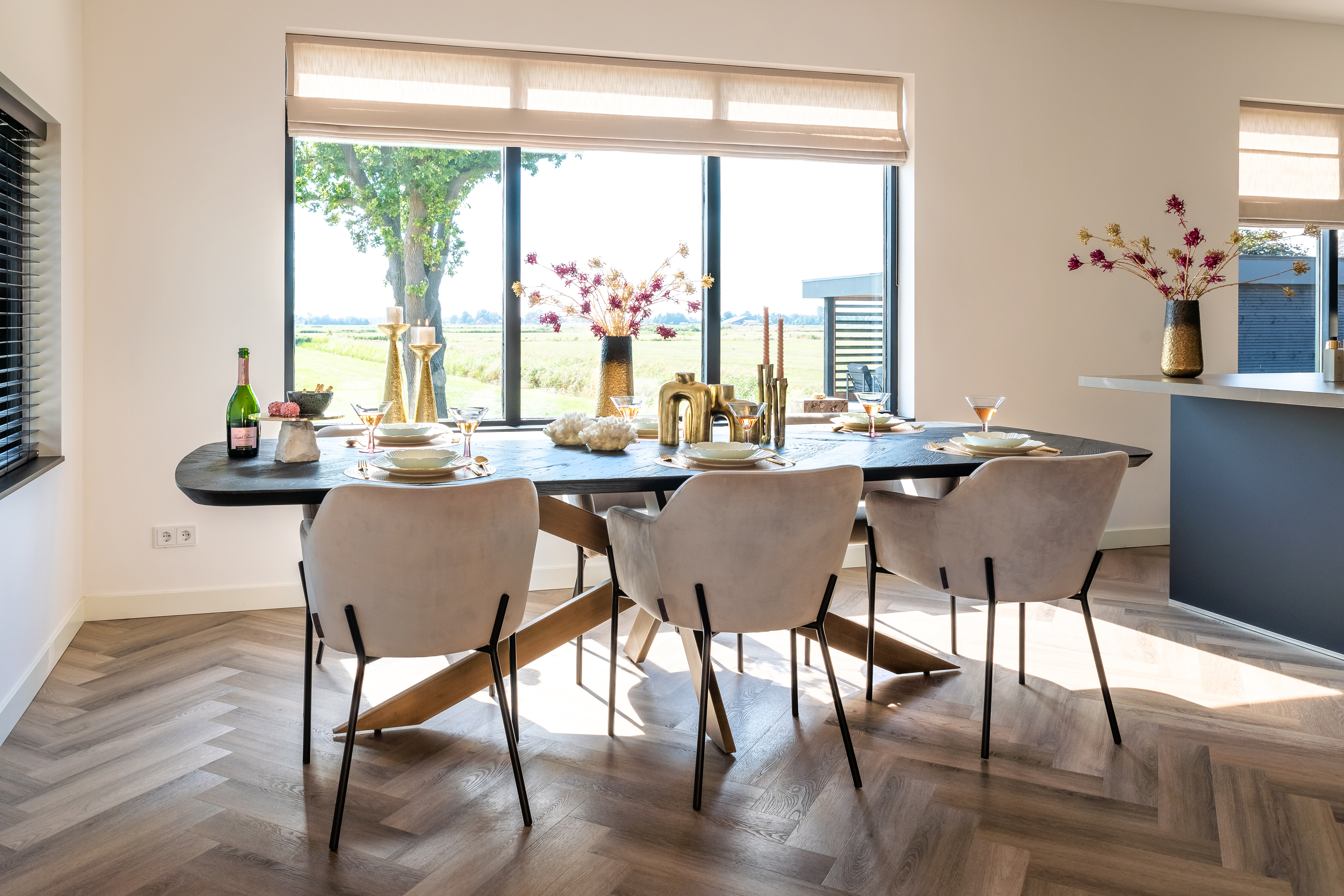 Richmond Eetkamerstoel 'Fay' Velvet, kleur Khaki 