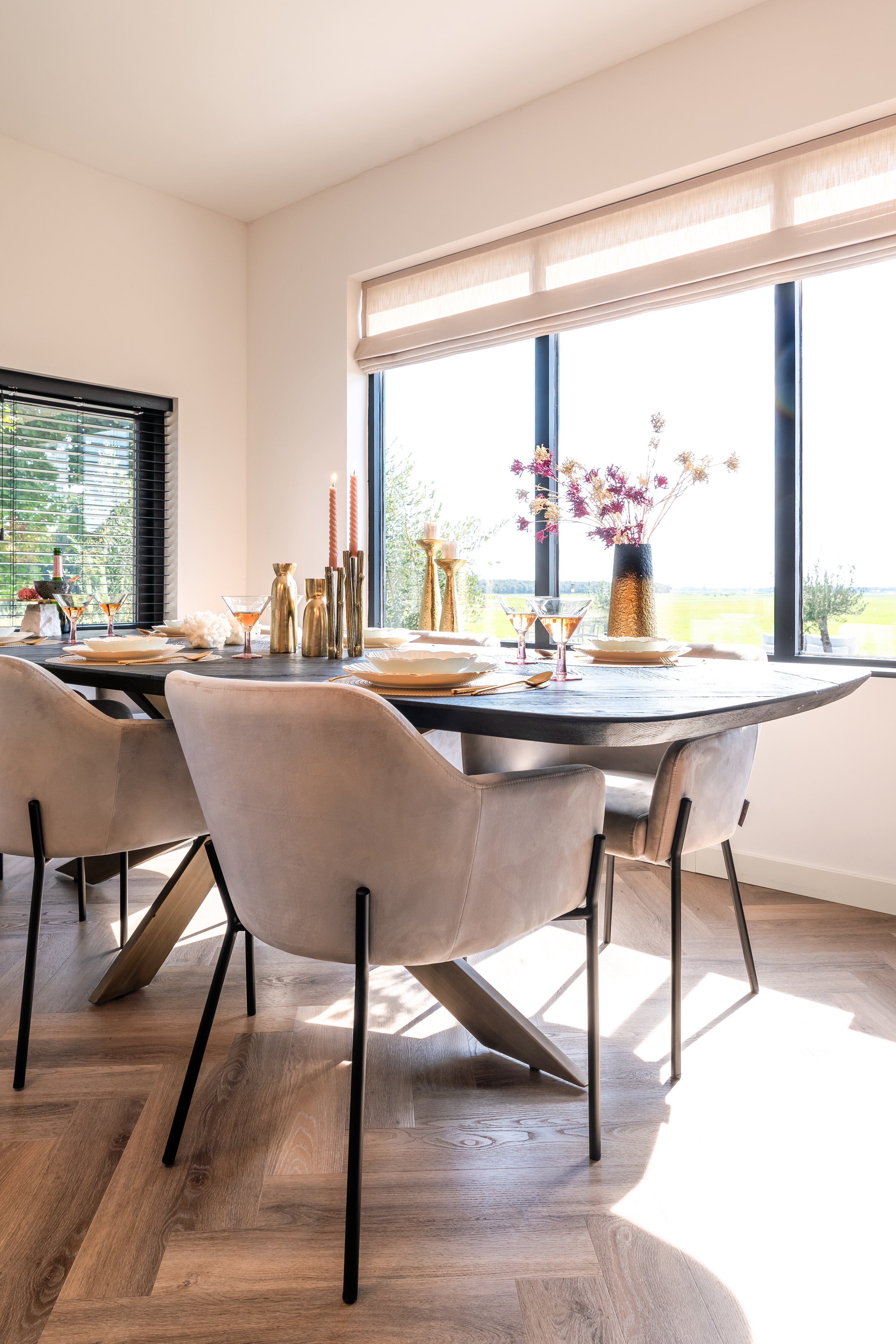 Richmond Eetkamerstoel 'Fay' Velvet, kleur Khaki 