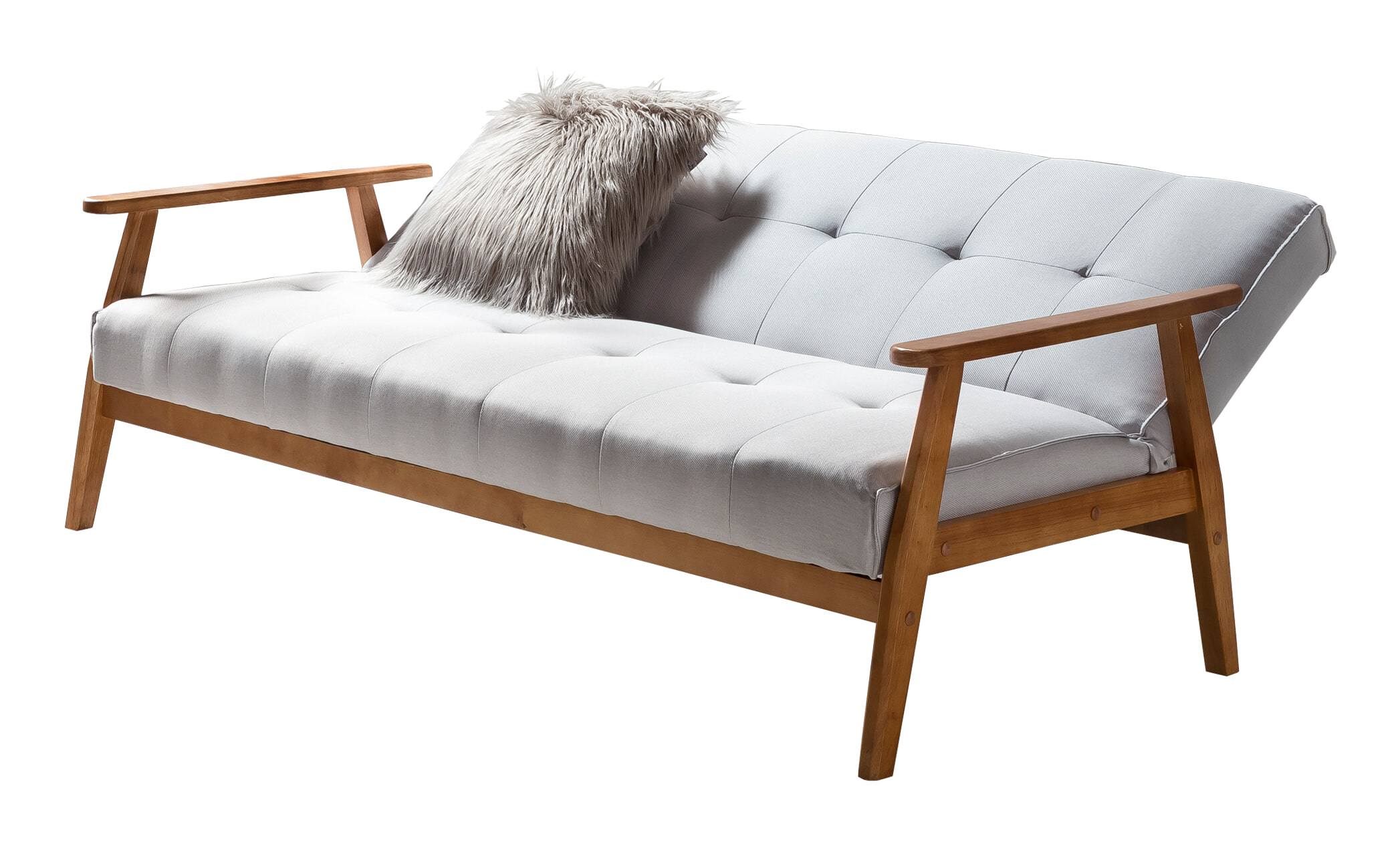 Artistiq Slaapbank 'Lilly' Velvet, 190cm, kleur Lichtgrijs