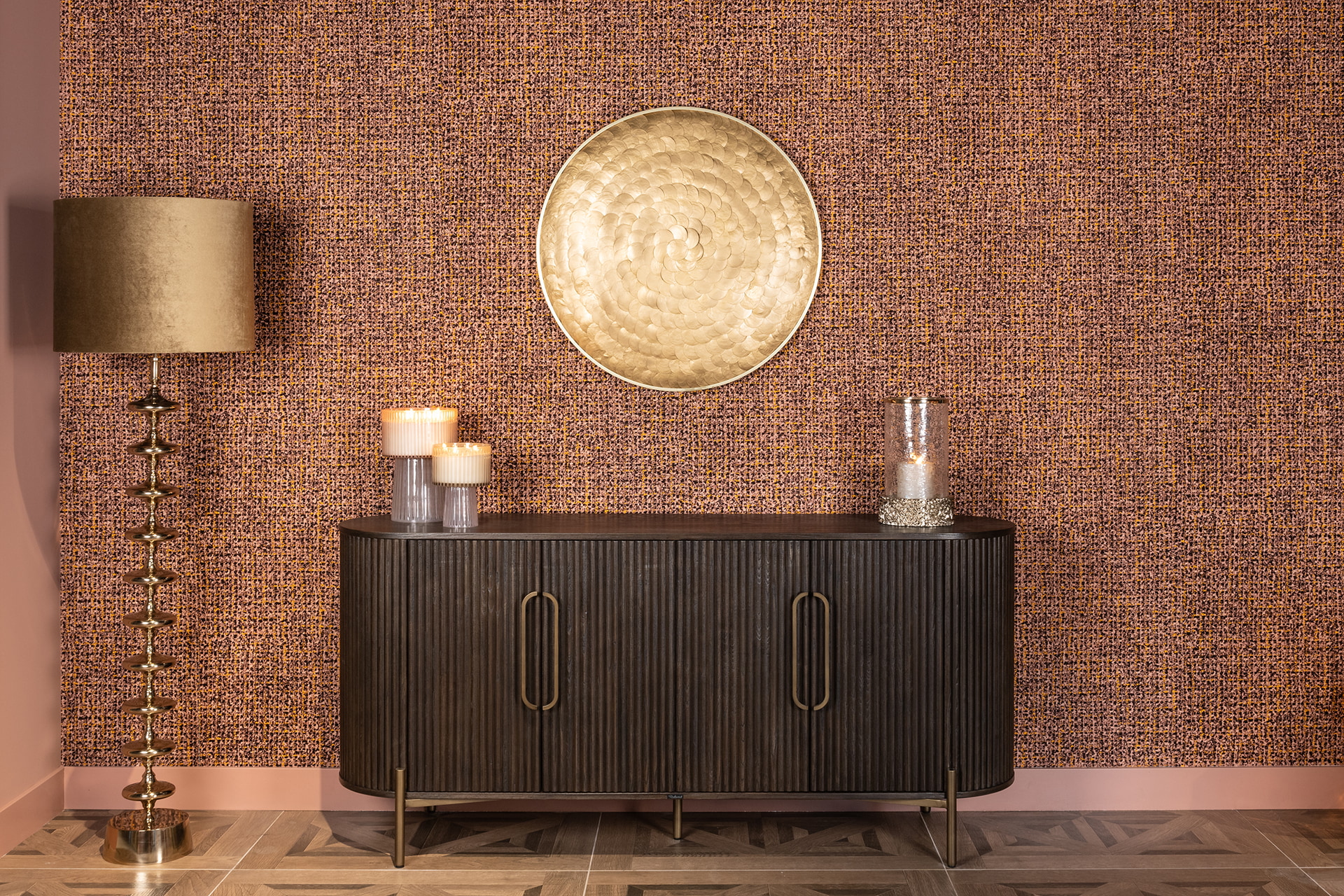 Richmond Vloerlamp 'Jane' 138cm, kleur Goud (excl. kap)