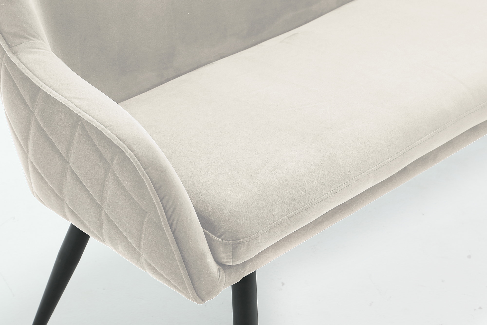 Artistiq Eetkamerbank 'Tynise' Velvet, kleur Crème