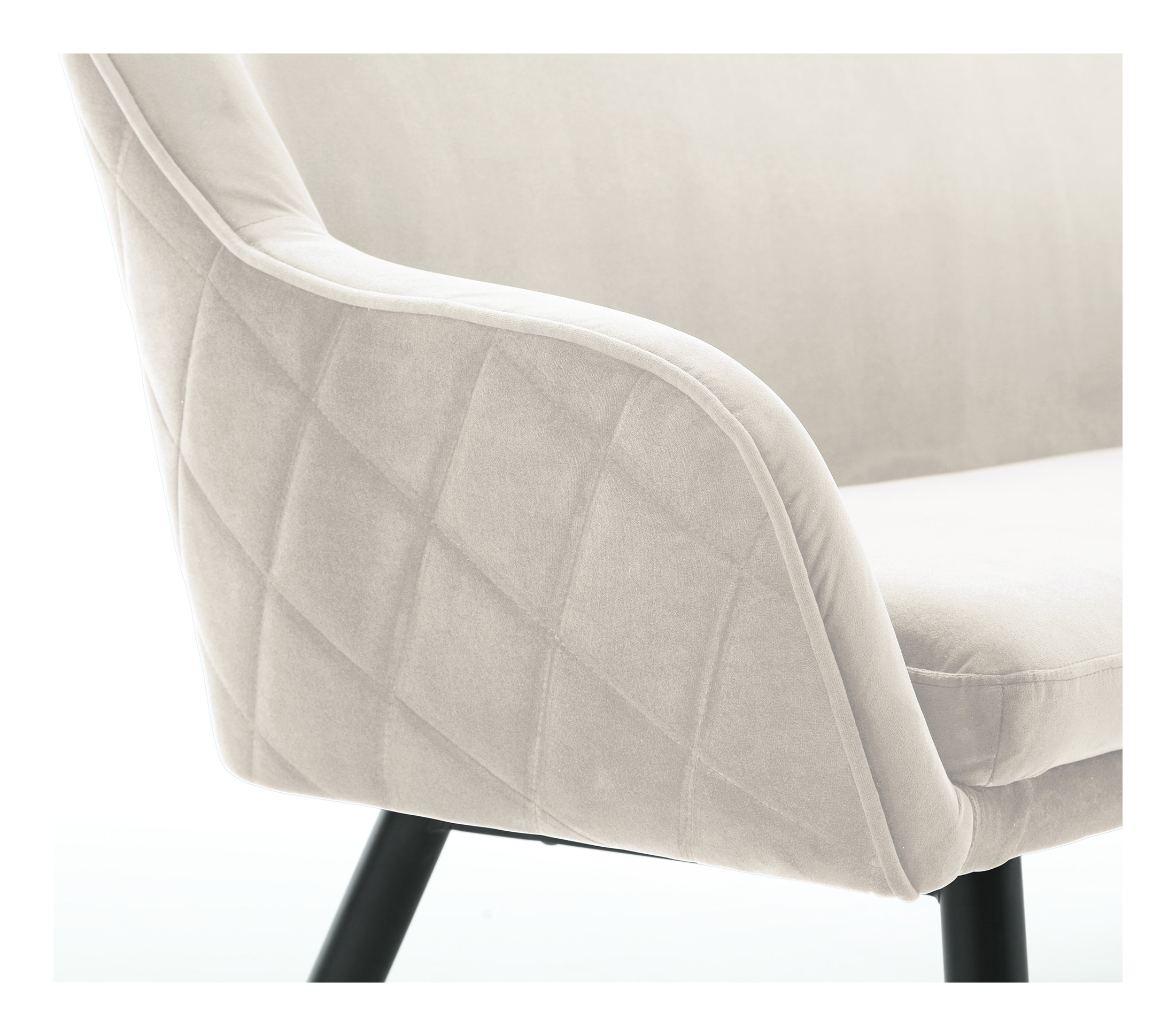 Artistiq Eetkamerbank 'Tynise' Velvet, kleur Crème