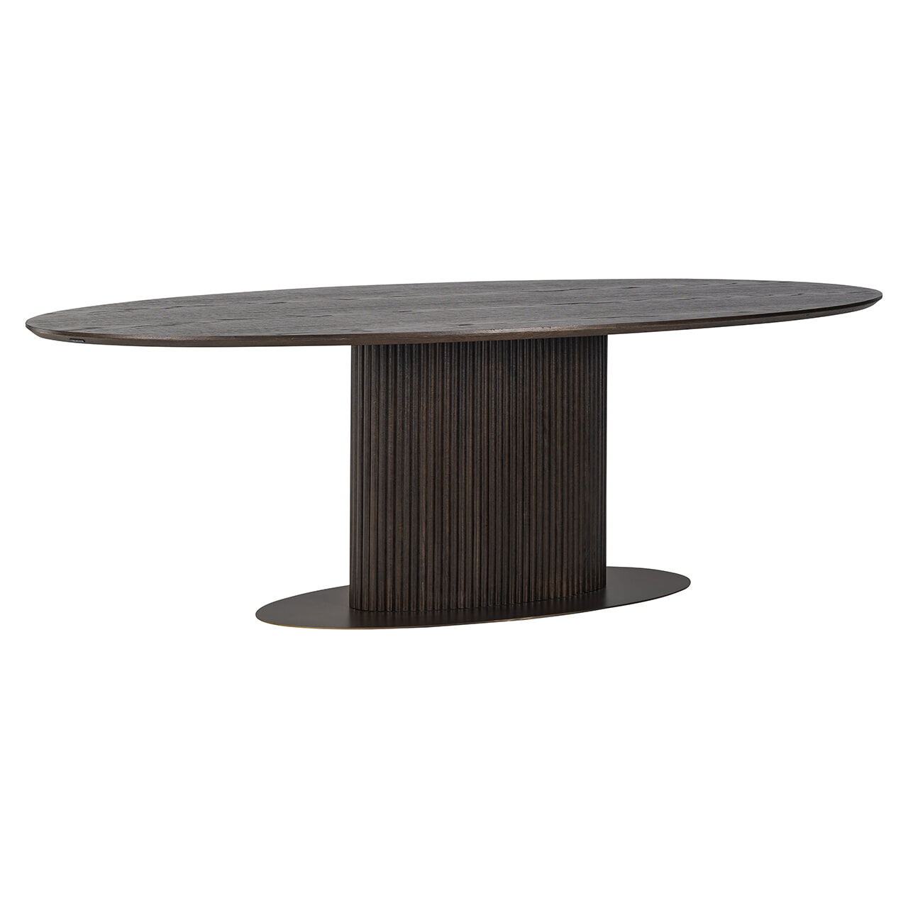 Richmond Ovale Eettafel 'Luxor' Eikenhout, 235 x 110cm, kleur donkerbruin
