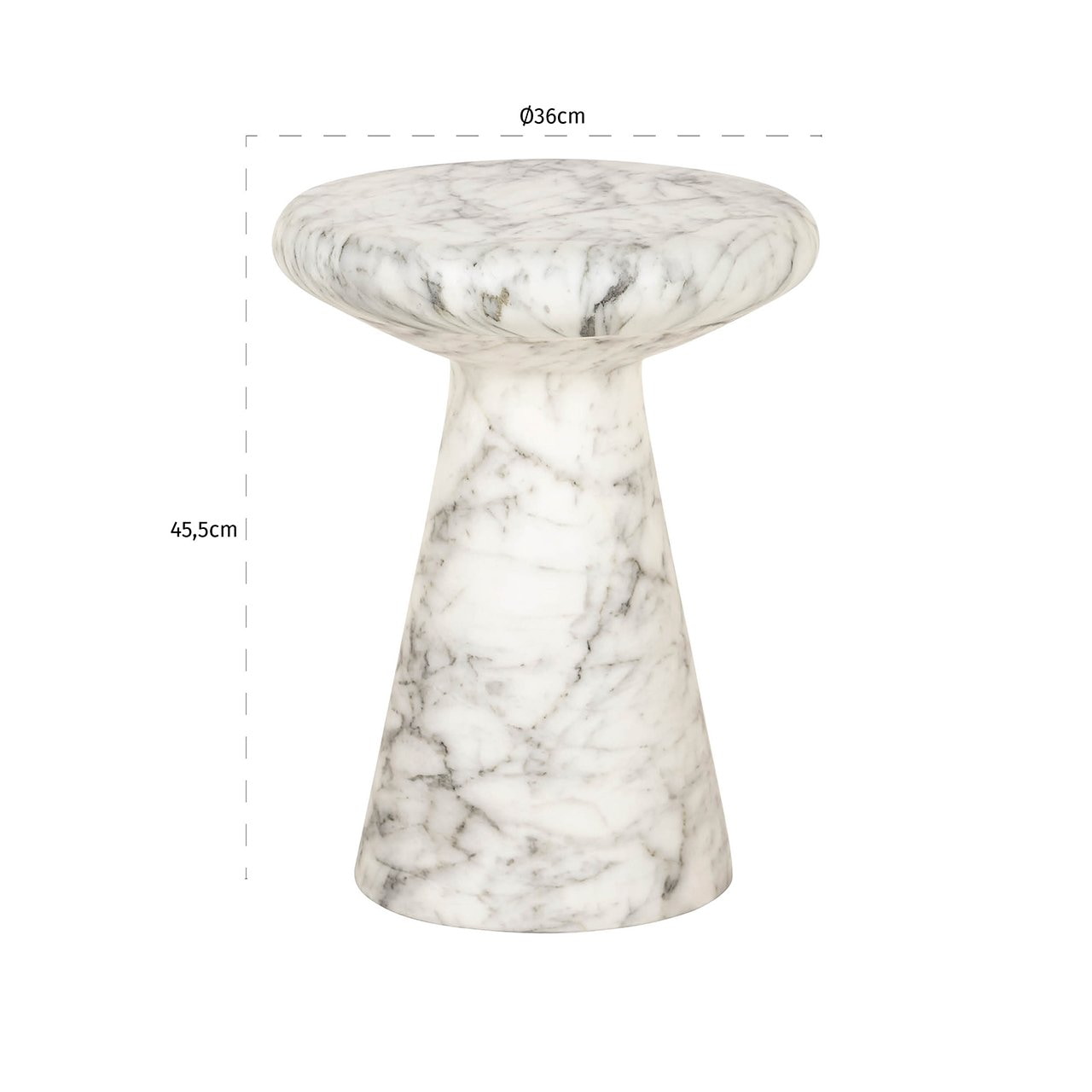 Richmond Ronde Bijzettafel 'Lohan' Faux Marmer, 35cm
