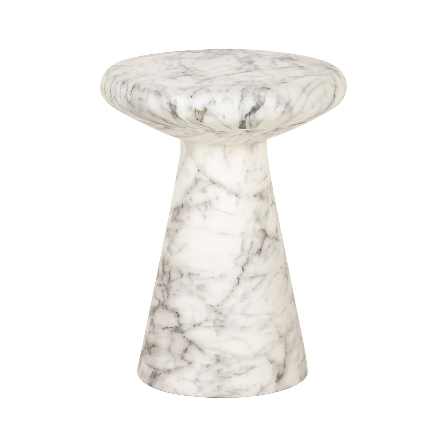 Richmond Ronde Bijzettafel Lohan Faux Marmer, 35cm - Wit