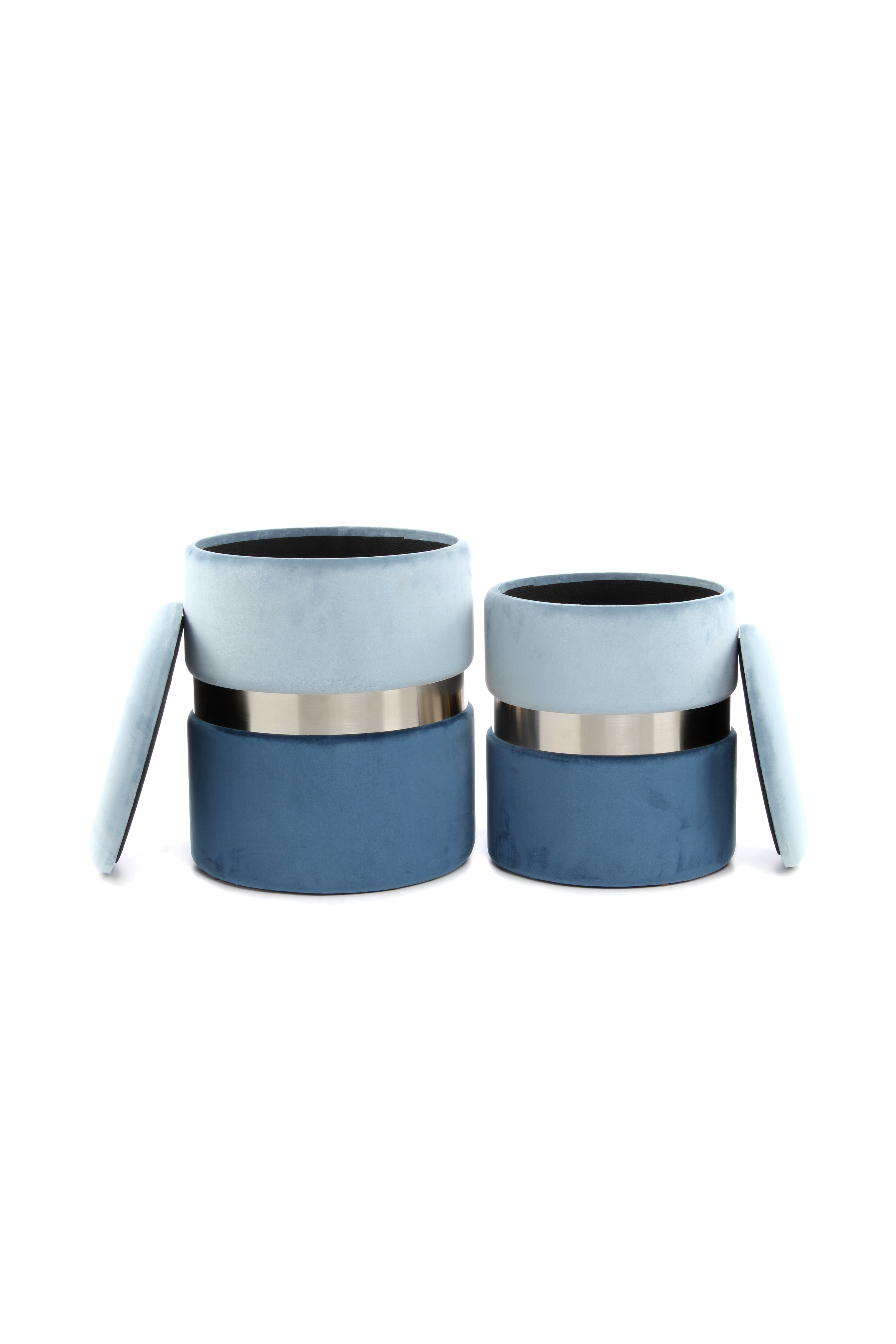 Kayoom Poef 'Zora' set van 2 stuks, kleur blauw / lichtblauw Kayoom Poef 'Zora' set van 2 stuks, kleur blauw / lichtblauw