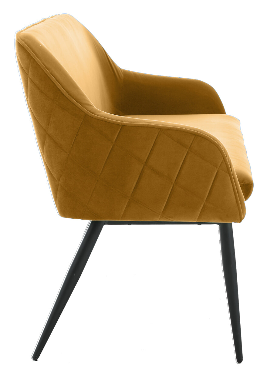 Artistiq Eetkamerbank 'Tynise' Velvet, kleur Mosterdgeel