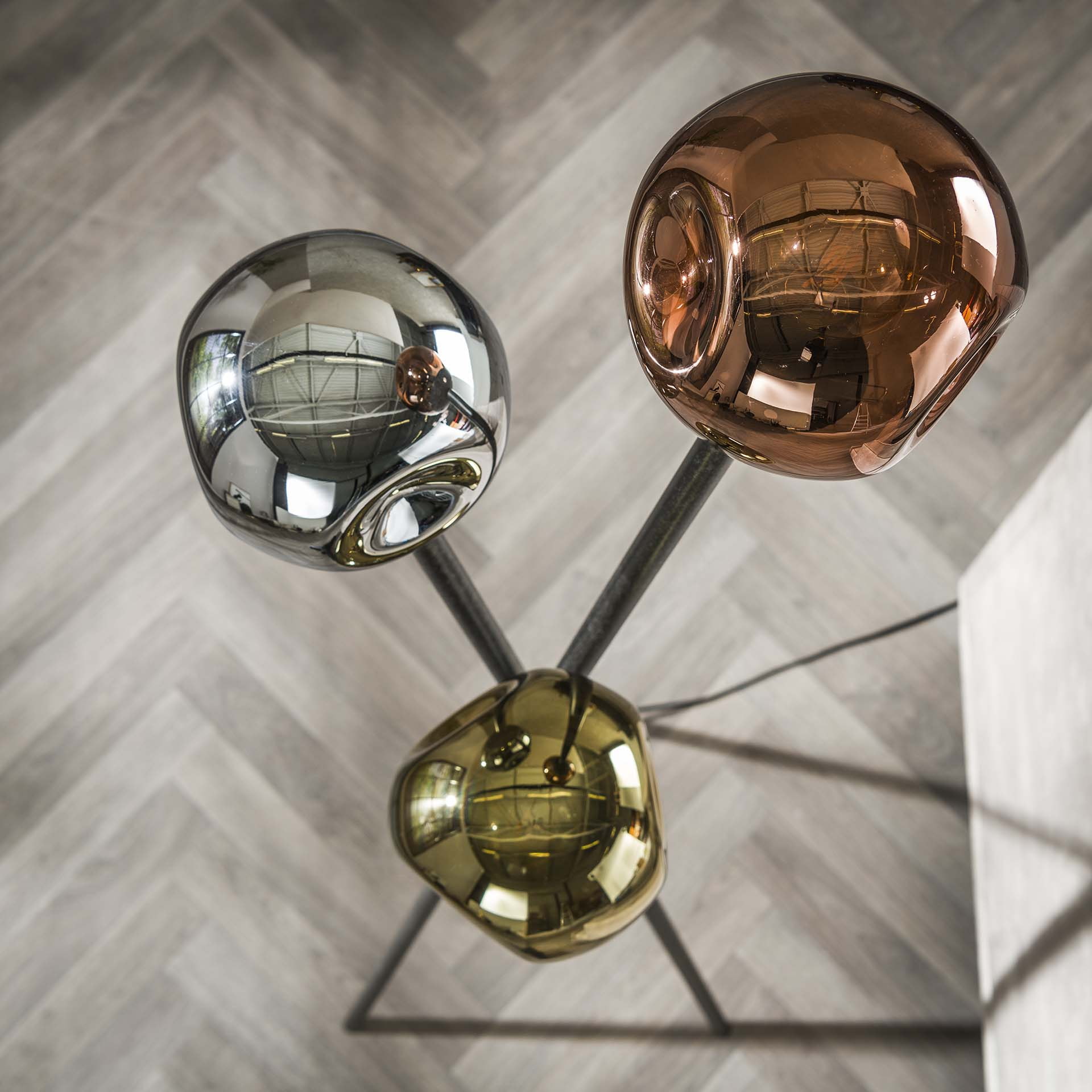 LifestyleFurn Vloerlamp 'Shahid' Glas, 3-lamps