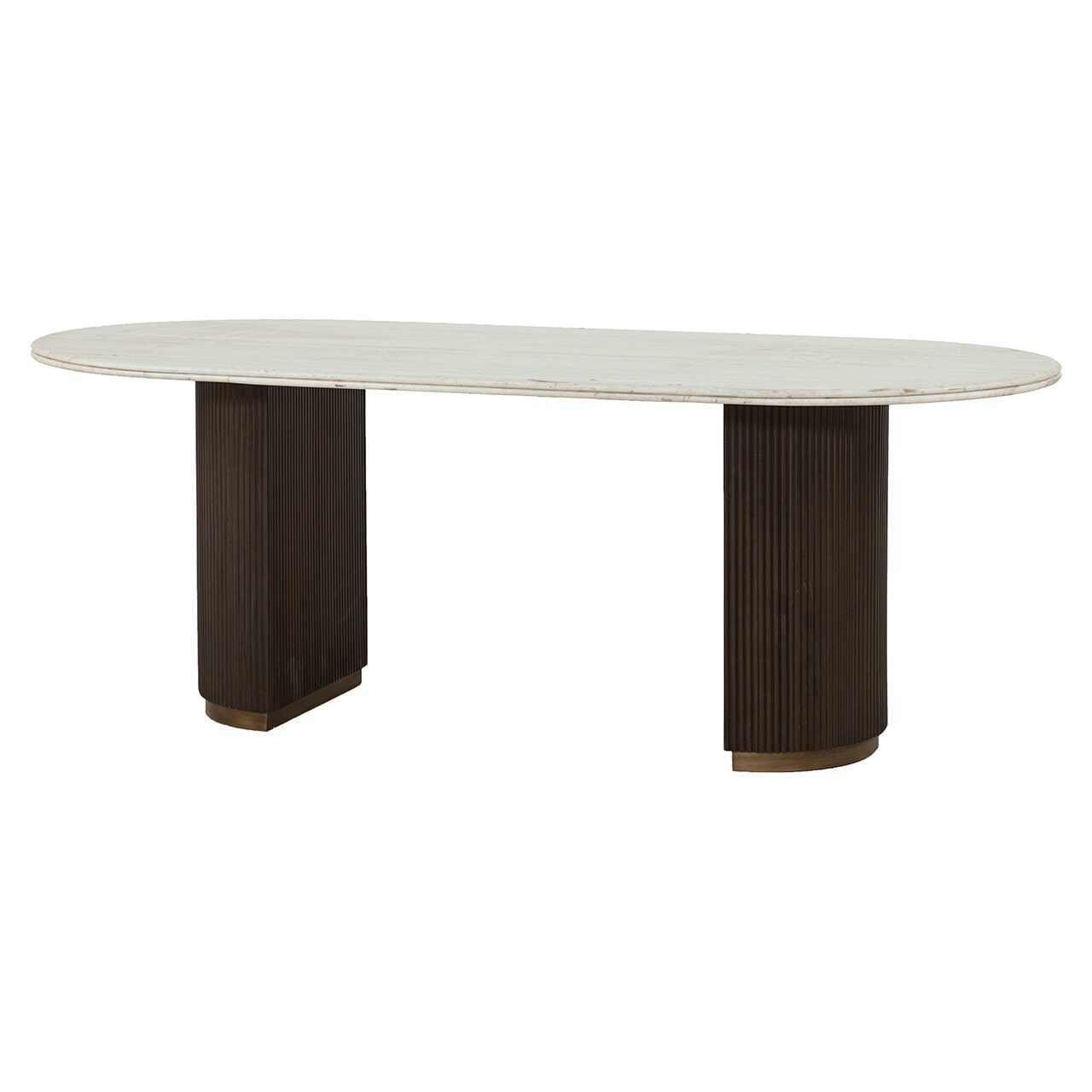 Richmond Ovale Eettafel Mayfield Marmer en mangohout, 210 x 100cm - Bruin - Ovaal