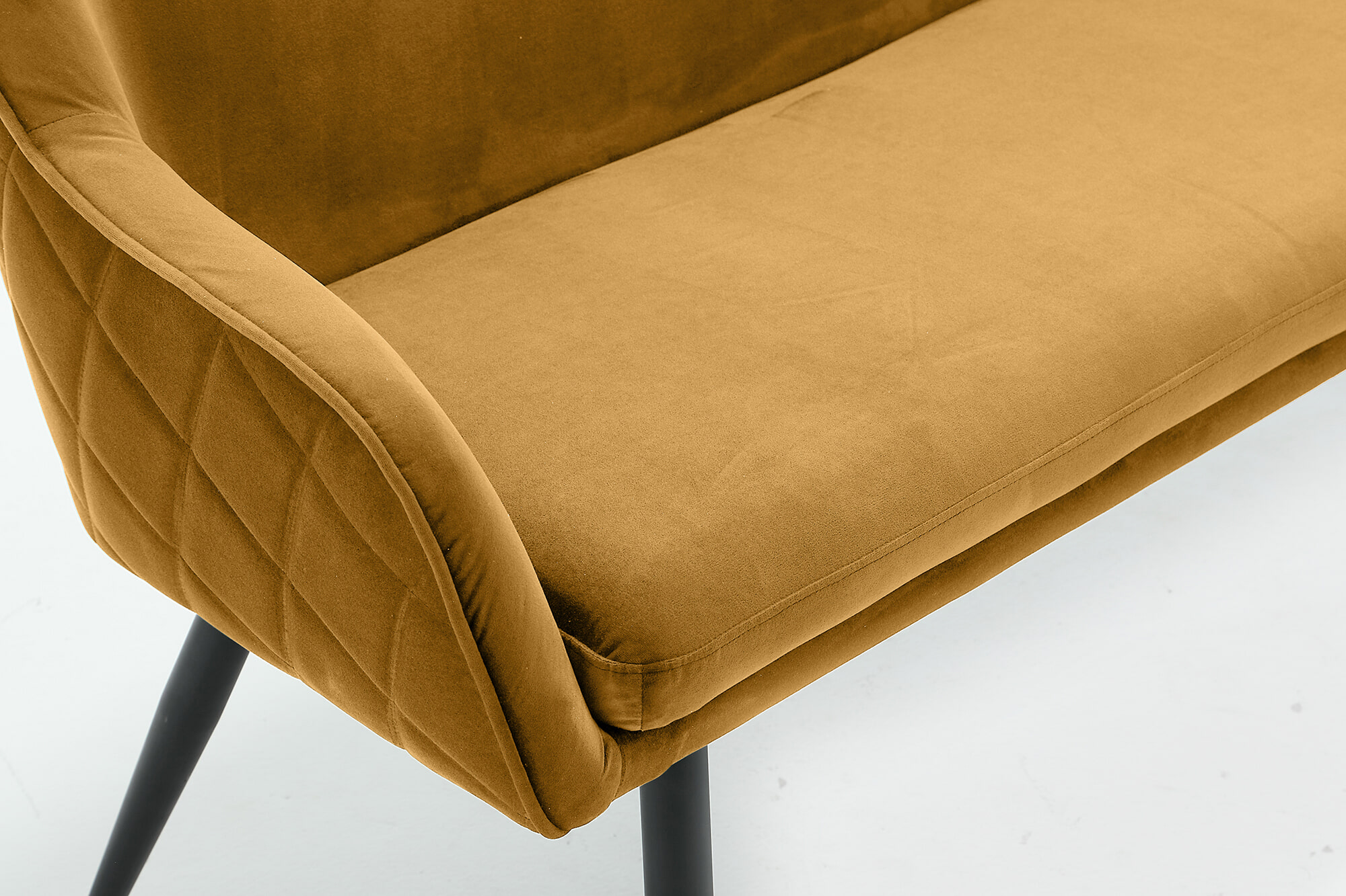 Artistiq Eetkamerbank 'Tynise' Velvet, kleur Mosterdgeel