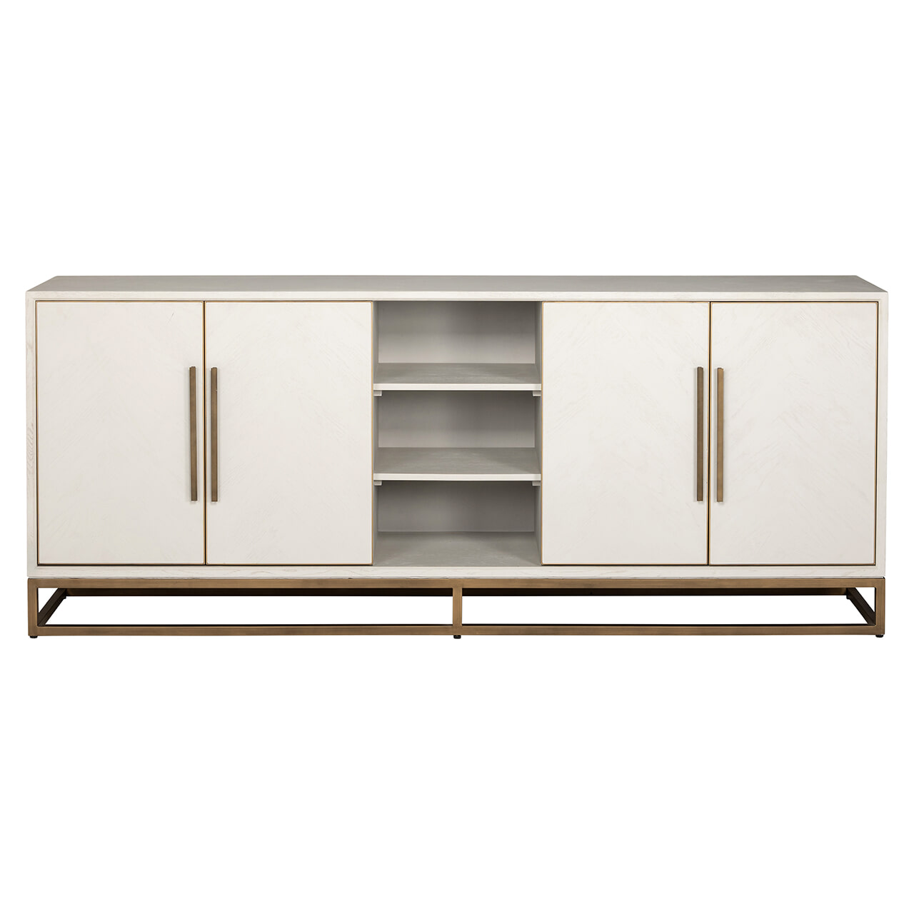 Richmond Dressoir 'Whitebone' Eiken en Brass, 225cm, kleur Verona Grey