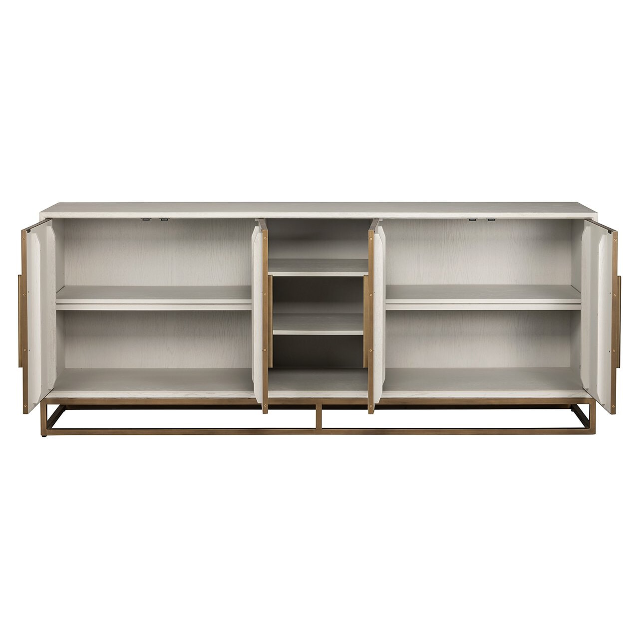 Richmond Dressoir 'Whitebone' Eiken en Brass, 225cm, kleur Verona Grey