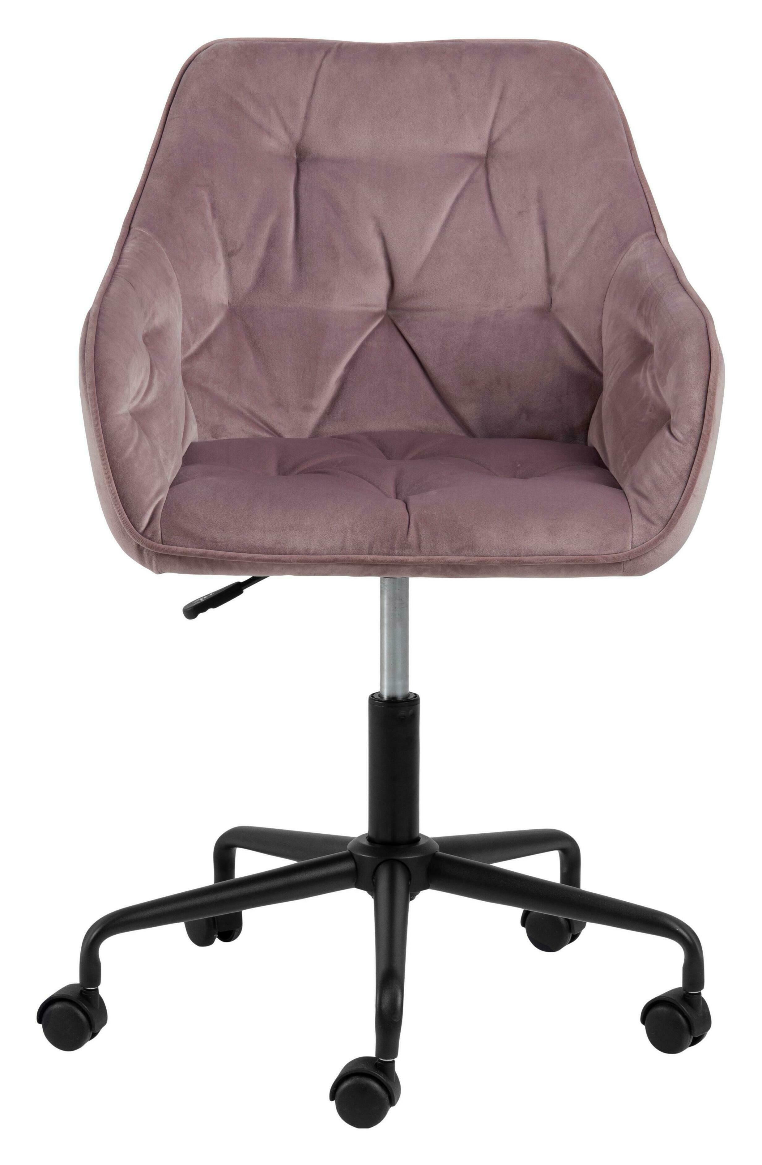 Bendt Bureaustoel 'Loren' Velvet, kleur Dusty Rose