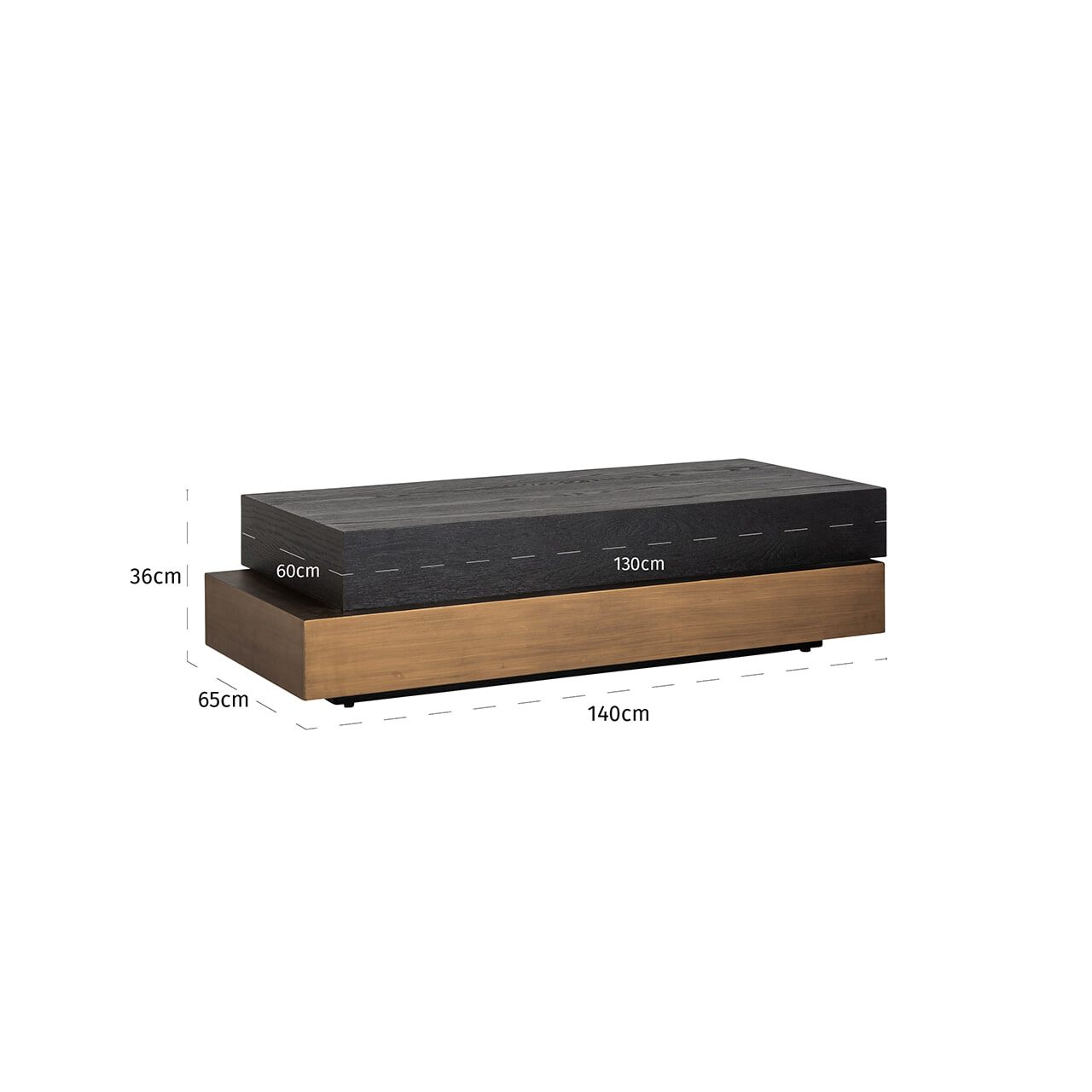 Richmond Salontafel 'Cambon' Eiken, 140 x 65cm