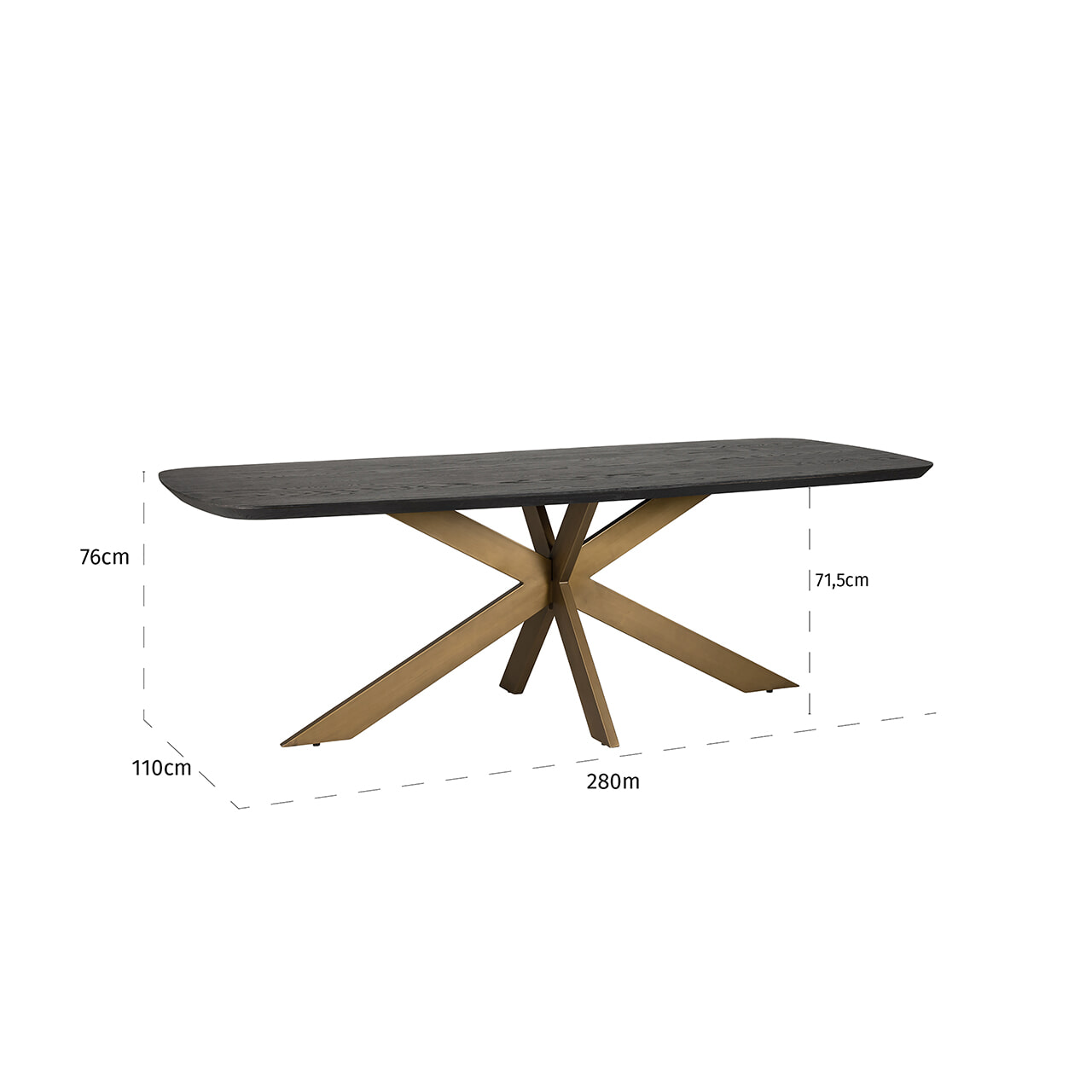 Richmond Deens Ovale Eettafel 'Cambon' 280 x 110cm, kleur Dark Coffee
