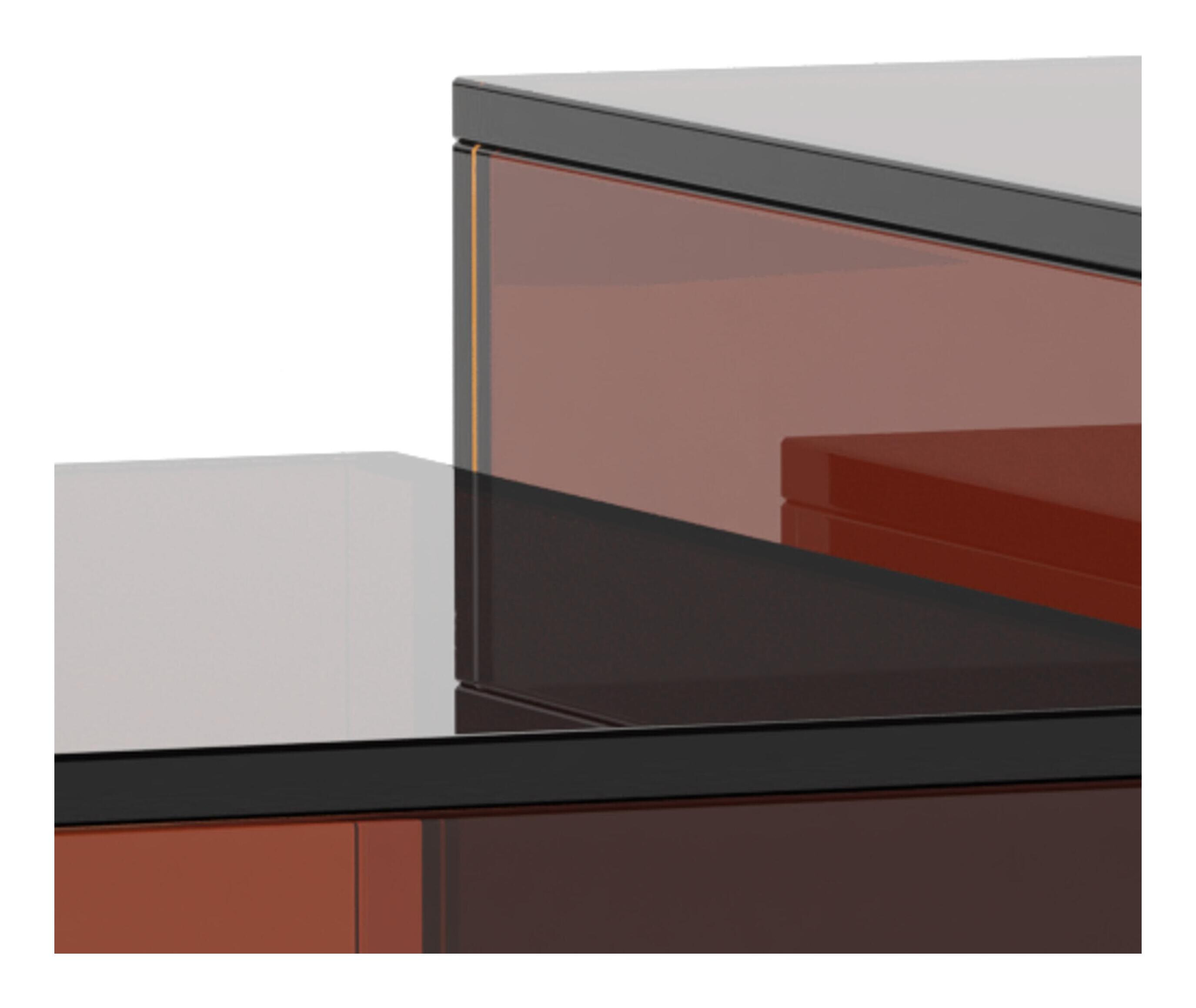Bendt Salontafel 'Flavian' Glas, Set van 2 stuks, kleur Bruin