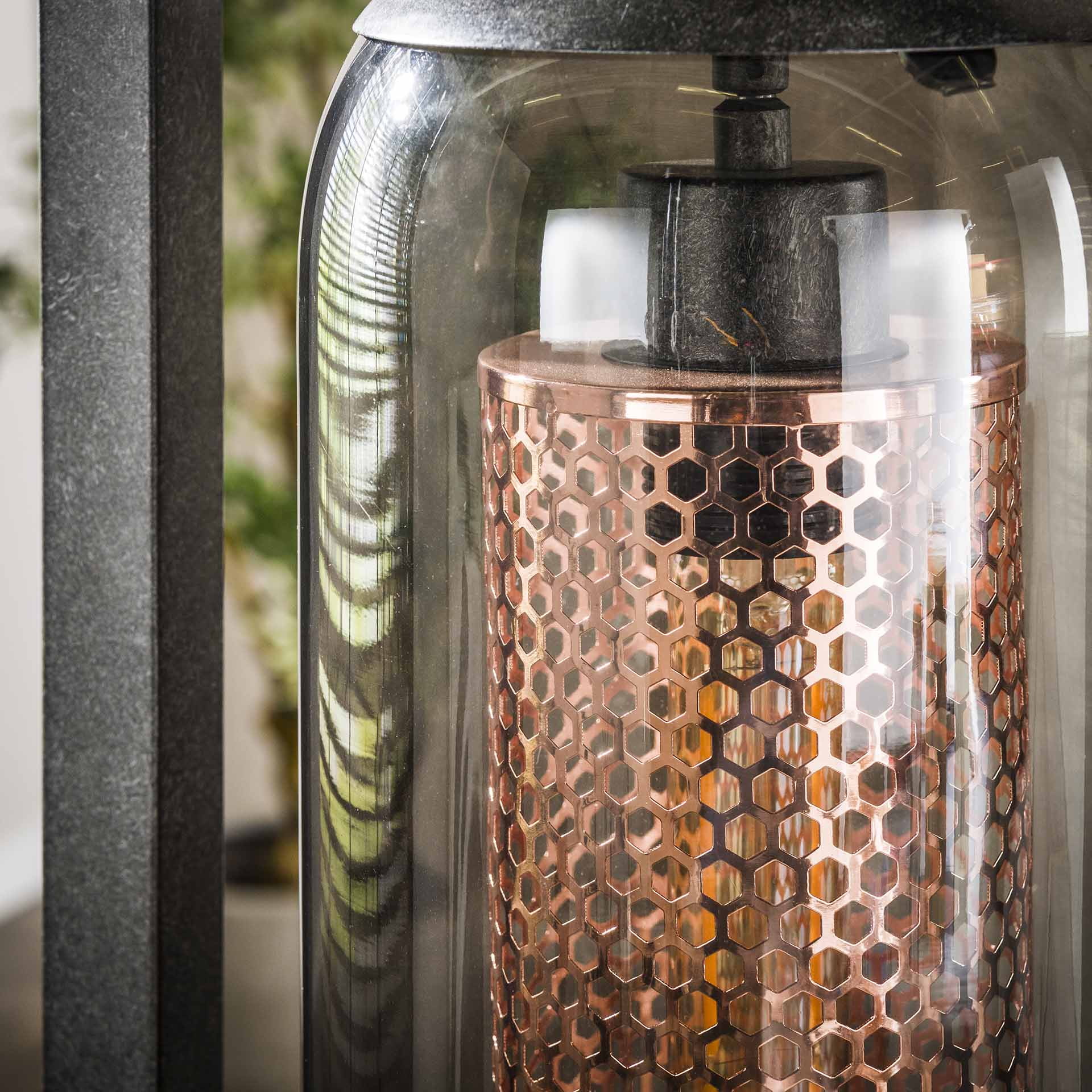 LifestyleFurn Vloerlamp 'Jaida' 4-lamps, smoke-glas