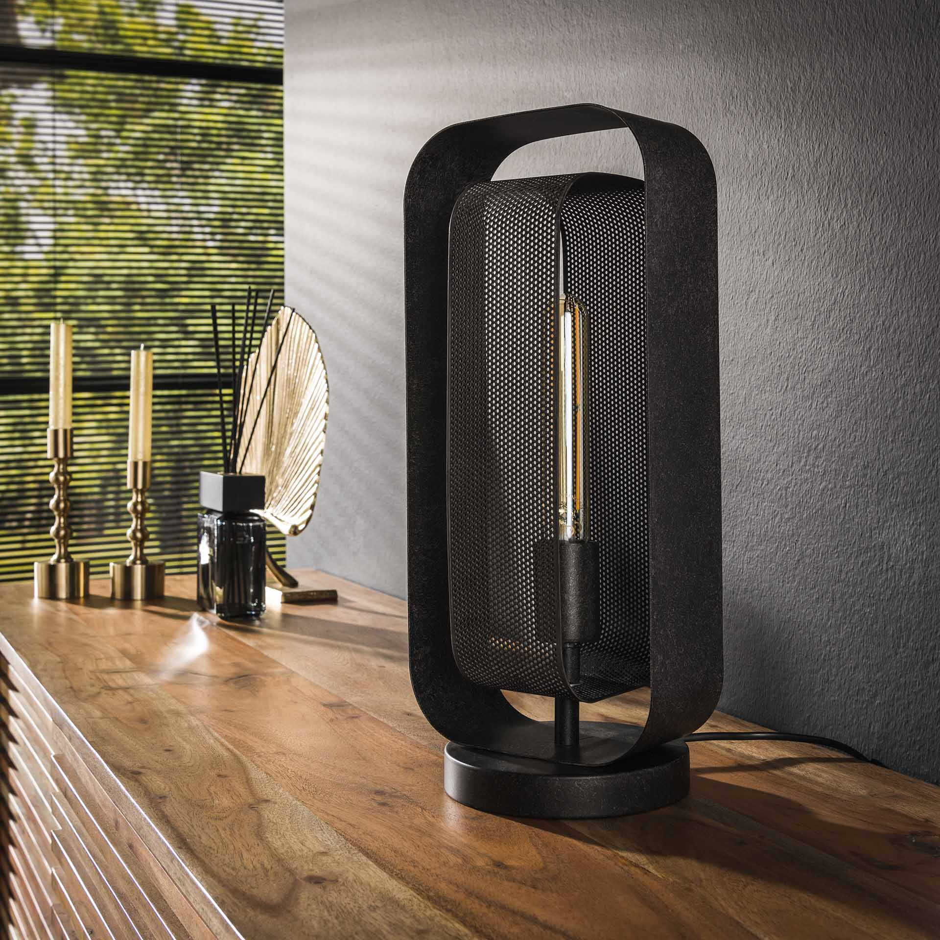 LifestyleFurn Tafellamp 'Allyse', kleur Artic Zwart