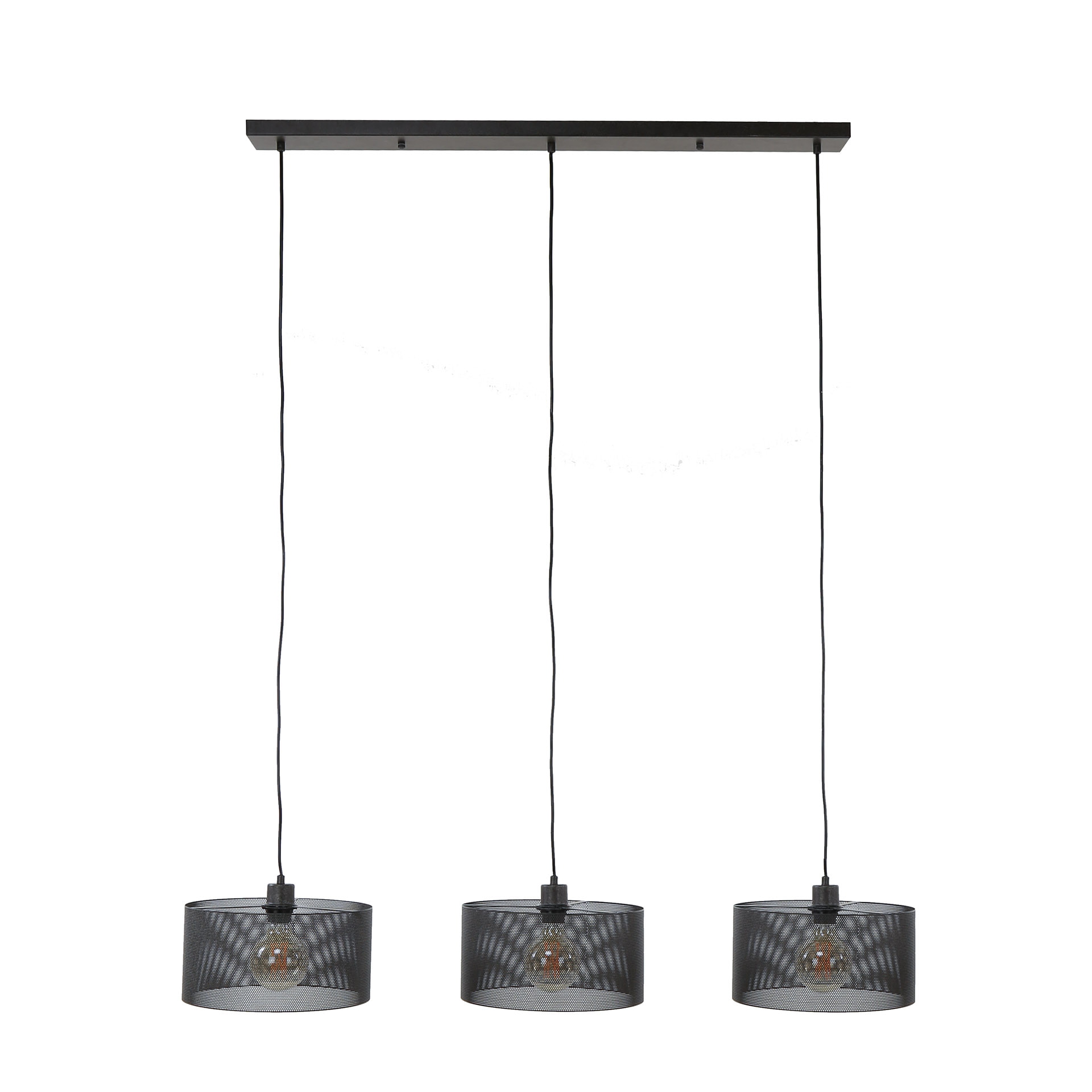 LifestyleFurn Hanglamp 'Samir' 3-lamps, kleur Artic Black