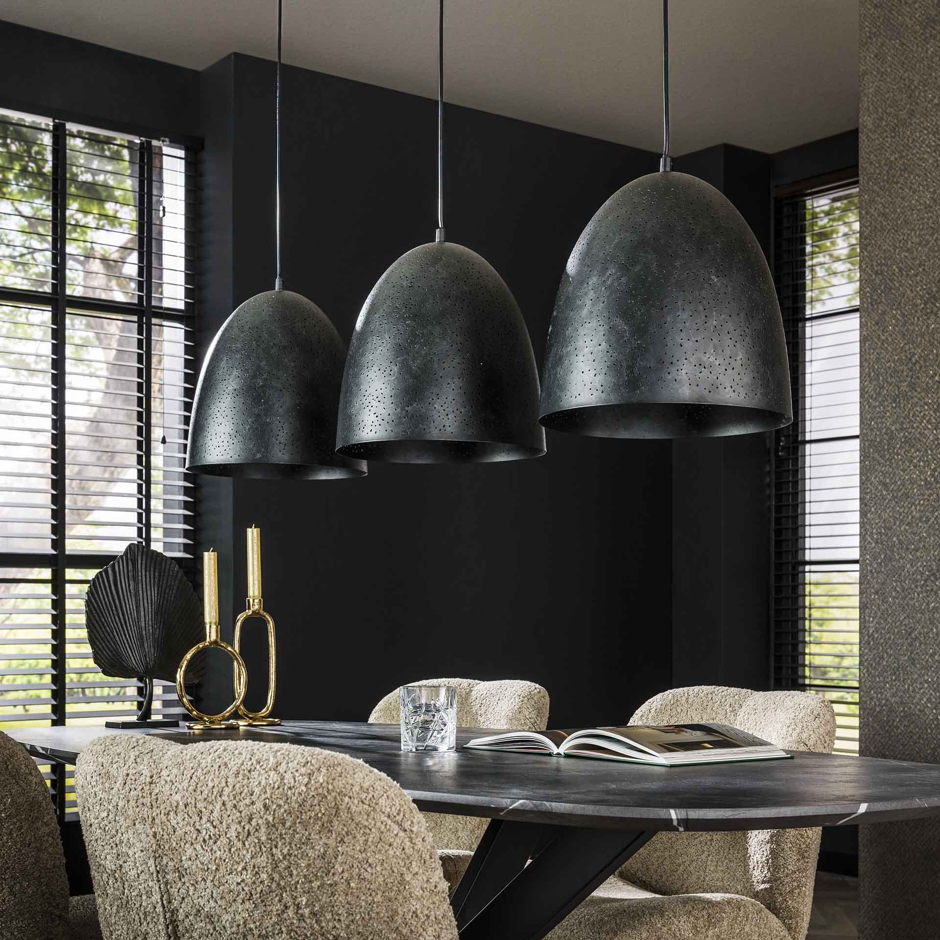 LifestyleFurn Hanglamp 'Marleigh' Charcoal, 3-lamps