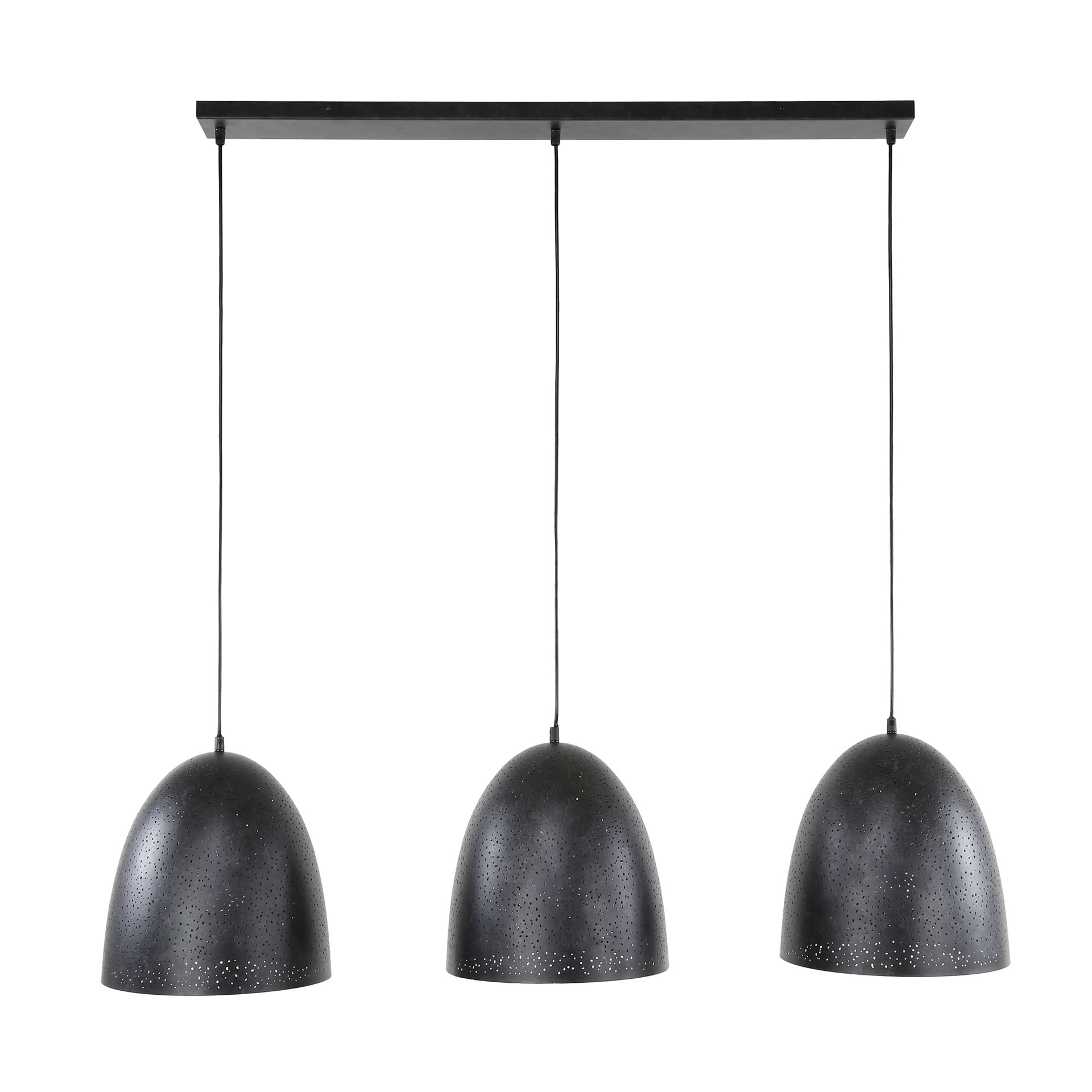 LifestyleFurn Hanglamp 'Marleigh' Charcoal, 3-lamps