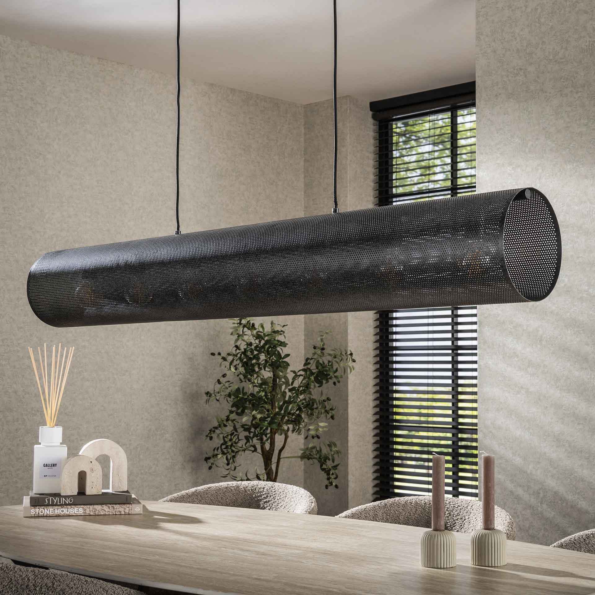 LifestyleFurn Hanglamp 'Terrie' 7-lamps, kleur Artic Zwart