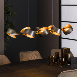 Hanglamp 'Rowen' kleur Oud Zilver, 8-lamps