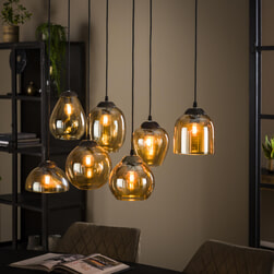 LifestyleFurn Hanglamp 'Frédéric' Glas, 7-lamps