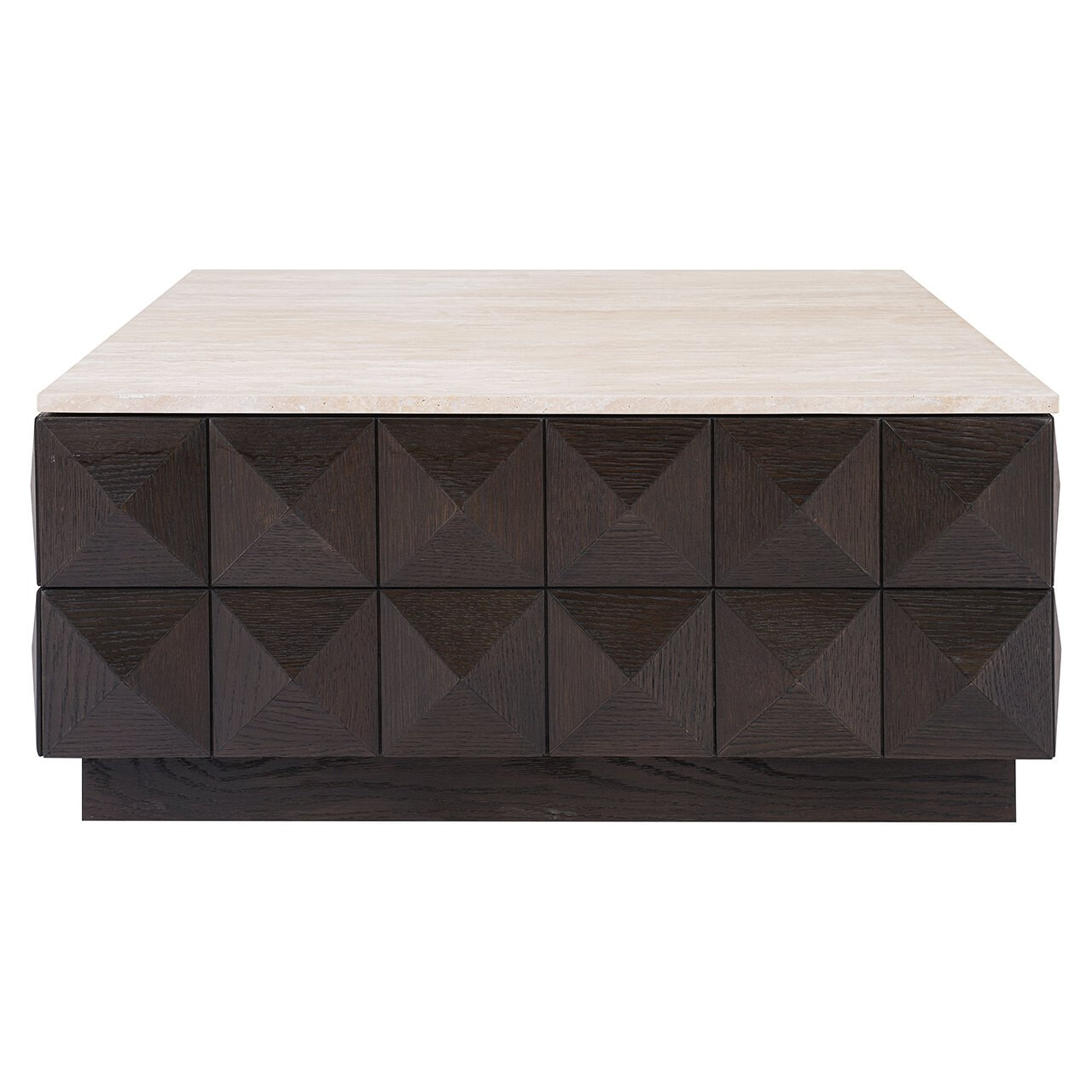 Richmond Salontafel 'Claremont' Eiken en travertin, 90 x 90cm