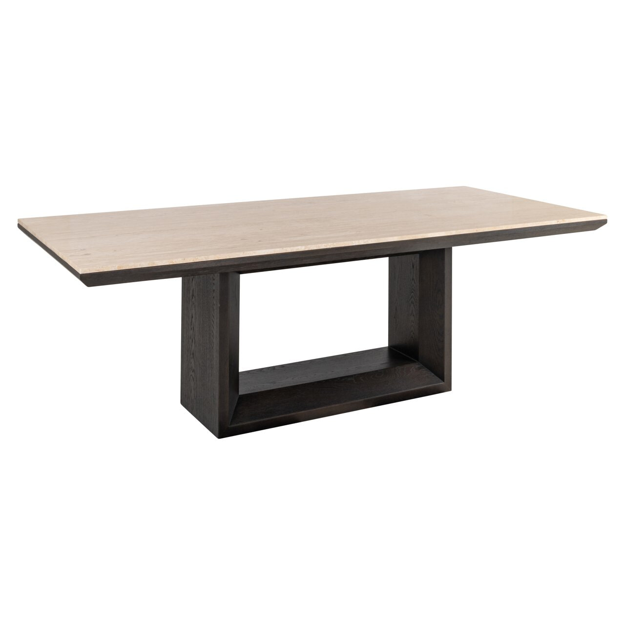 Richmond Interiors Richmond Eettafel Claremont Eiken en travertin, 230 x 100cm - Bruin