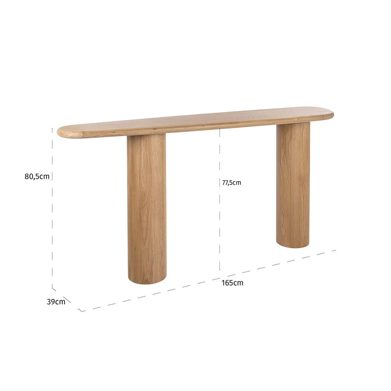 Richmond Organische Sidetable 'Oakley' Eiken, 165cm