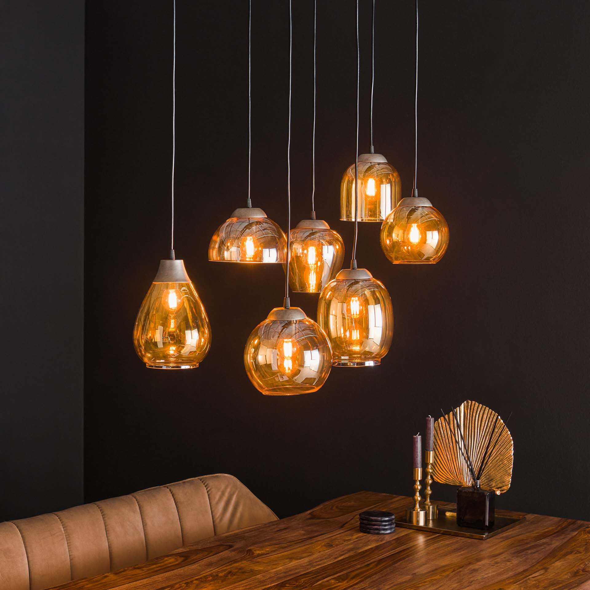 LifestyleFurn Hanglamp Francesco 7-lamps