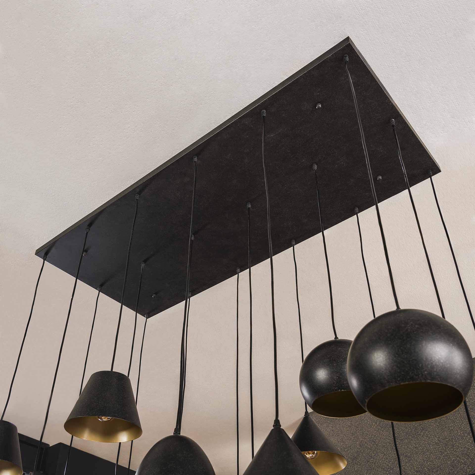 LifestyleFurn Hanglamp 'Shandell' Artic black, 18-lamps
