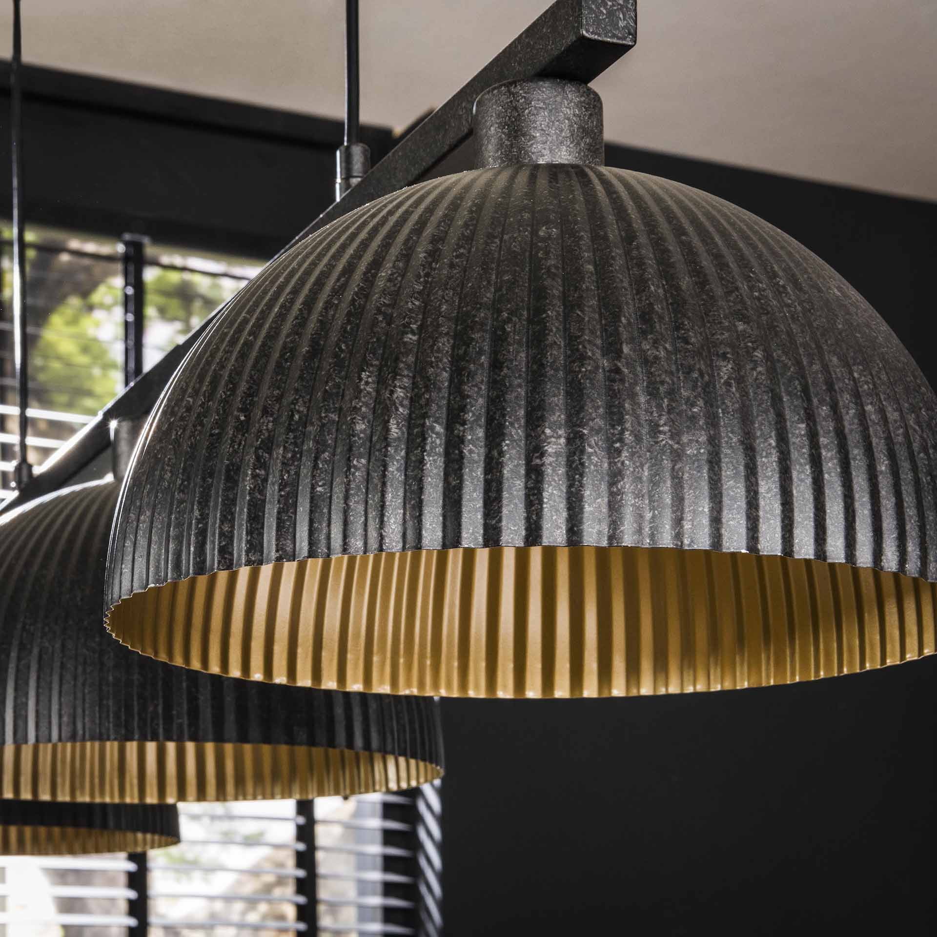 LifestyleFurn Hanglamp 'Zarinah' Artic black, 3-lamps