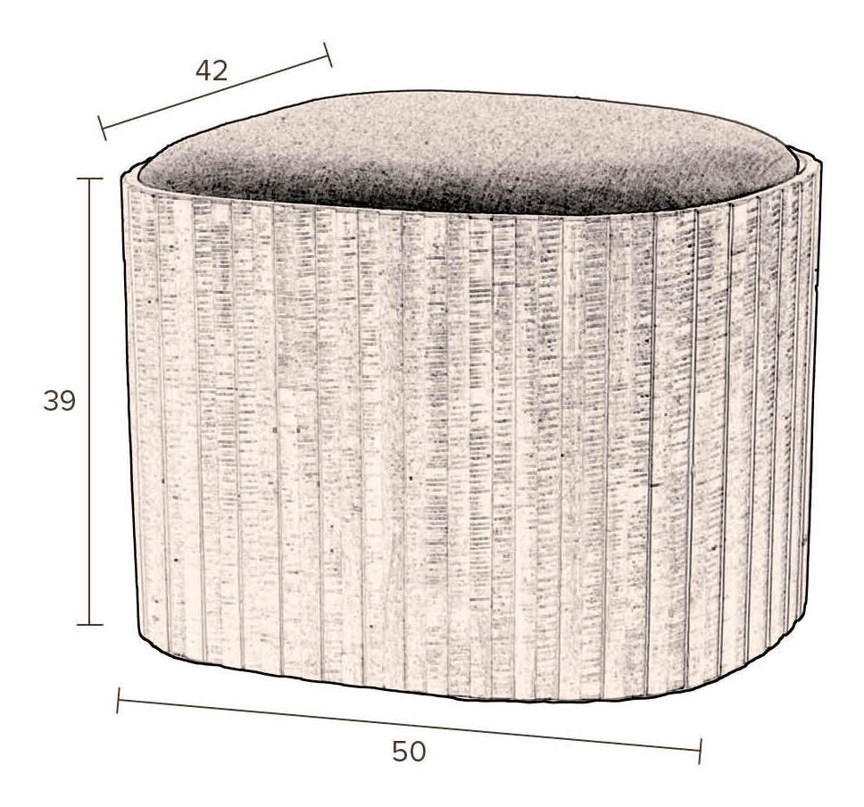 Dutchbone Poef 'Bay Low' Met opbergruimte, Teakhout